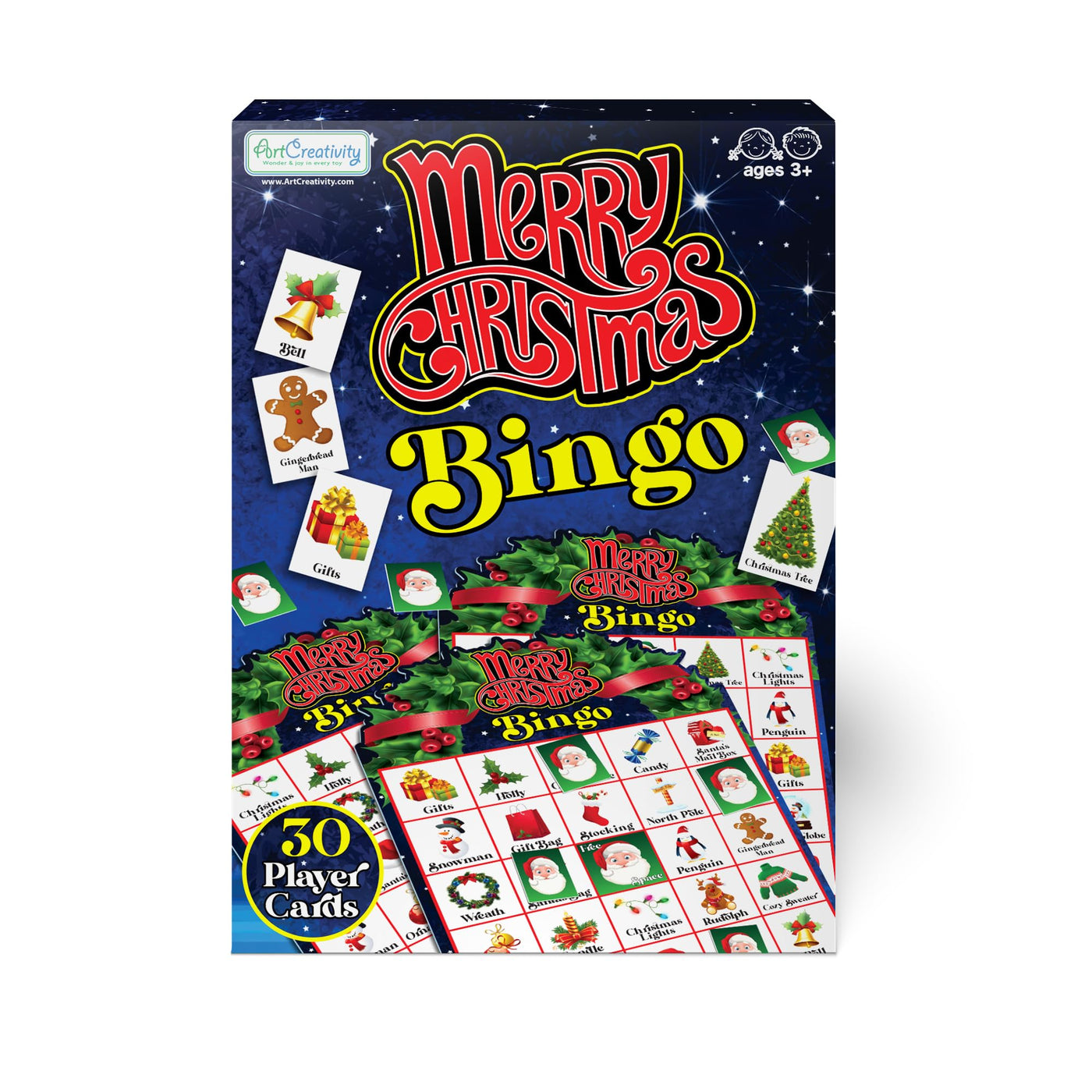 Christmas Bingo Game - 855 PC Kids Christmas Bingo - Bingo Christmas Game with 30 Player Cards - Holiday Bingo Game for Family Game Night