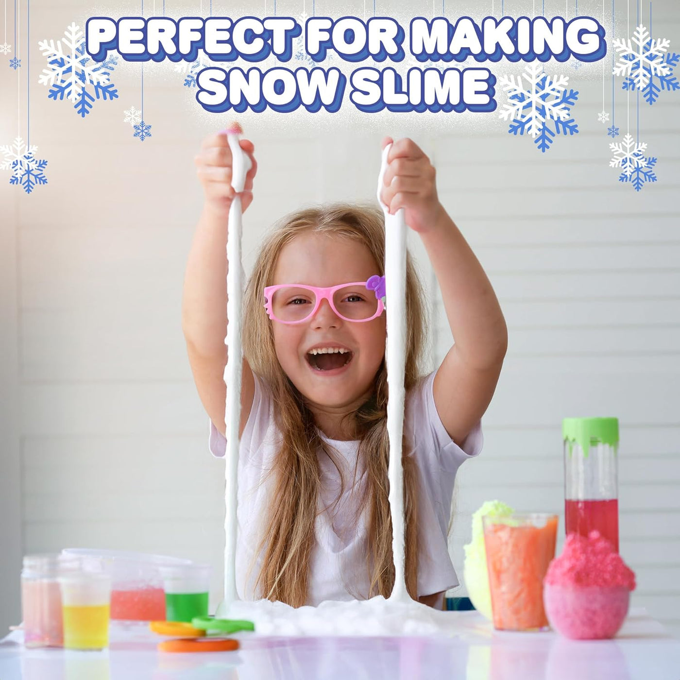 Instant Snow Powder - 5 Oz Snow Powder Makes 4 Gallons of Fake Snow - Multi-Use Instant Snow Mix for Slime - Artificial Instant Snow for Kids Christmas Activities - Fake Snow Kit