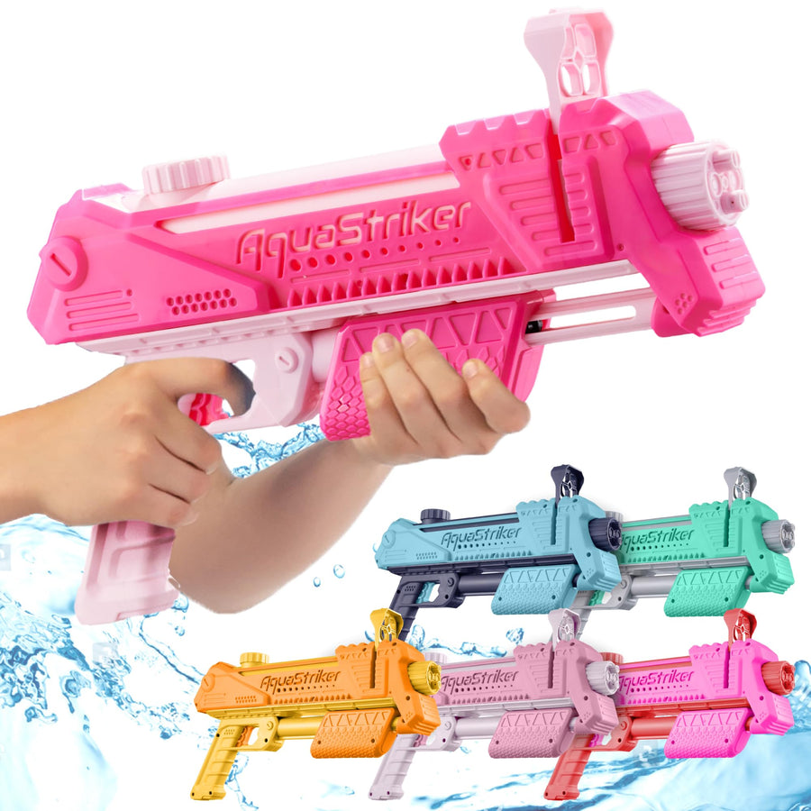 AquaStriker Water Blaster (Pink) - Prank Water Gun Gadget with Adjustable Sideways Shooting Action for Practical Jokes