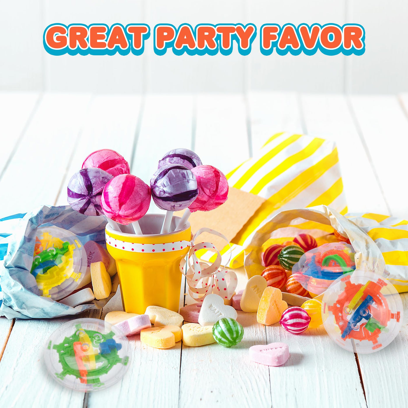 3D Maze Ball Keychains for Kids - Set of 12 Maze Puzzle Brain Teaser Party Favors - Fidget-Friendly Keychain Charms in Colorful Designs