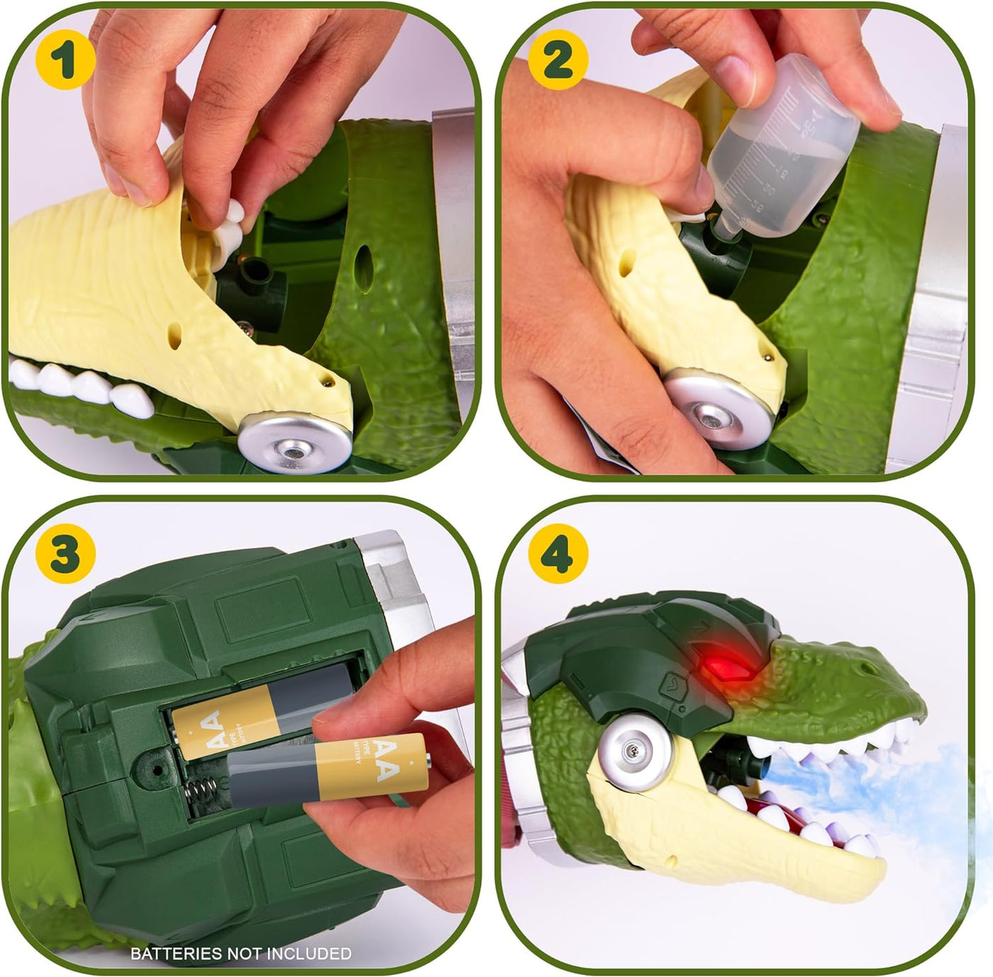 Dinosaur Glove Toy with Spray - 1 PC Dino Toy - Unique Trex Dinosaur Toy with Misting Action, Light-Up Eyes, and Roaring Sound