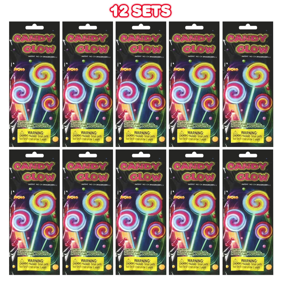 Kids Glow Stick Lollipop Spinner Wands - Set of 12 Light Up Spinning Toys - Glow Stick Wands That Double as Gyro Top Spinners
