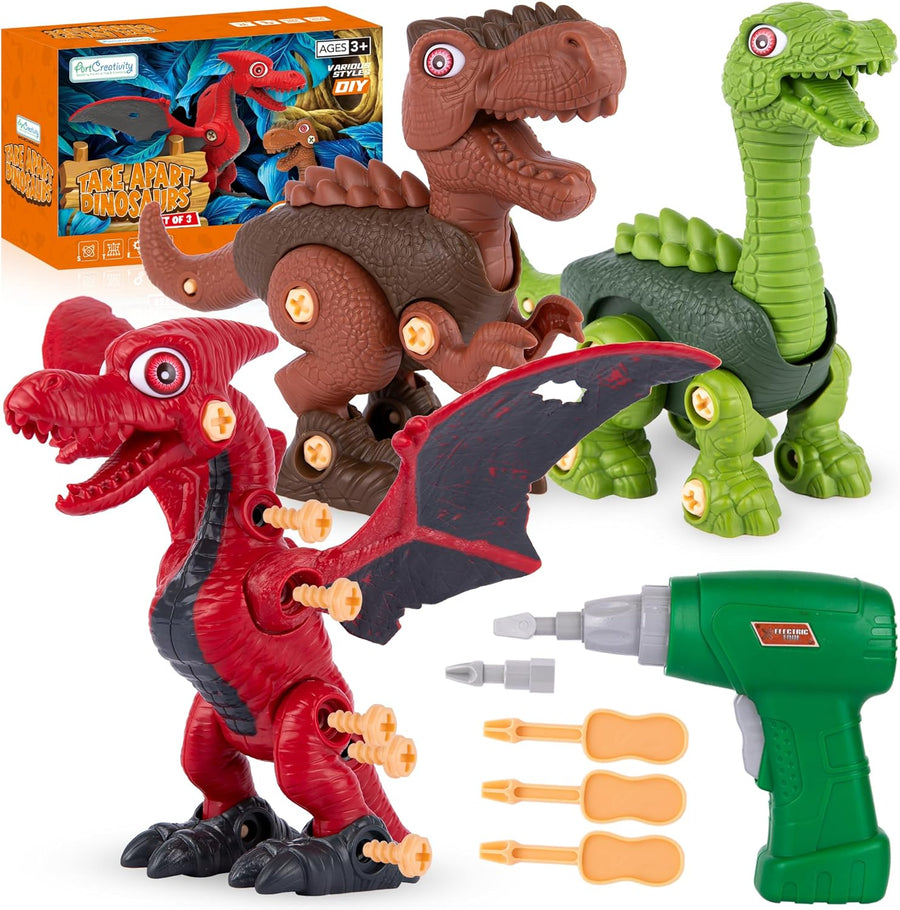 Dinosaur Toys for Boys 3-7 - Kids Take Apart STEM Construction Toy with Electric Drills, Assorted Tools, and Toy Dinosaur Parts