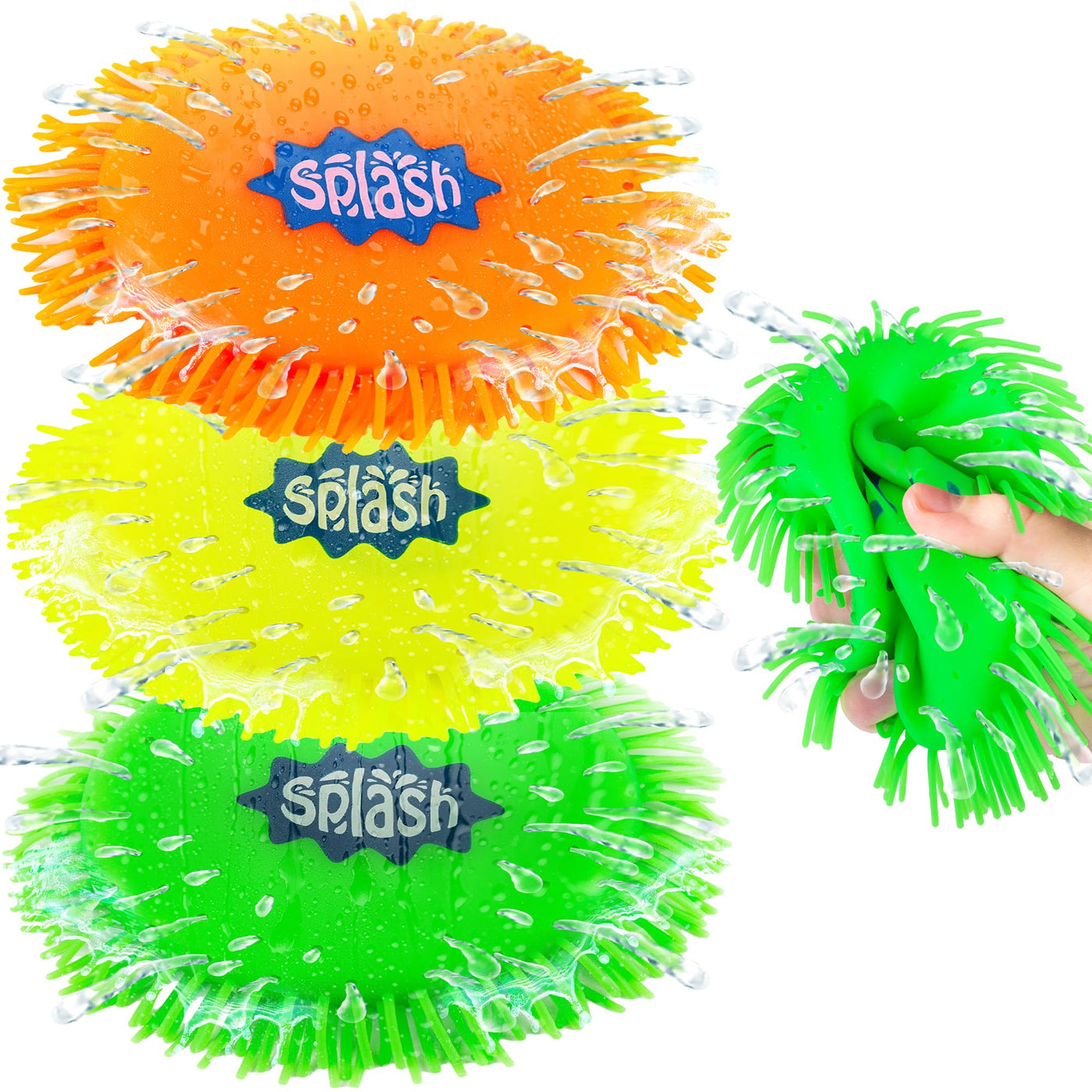 Octopus Water Balls, Set of 6, Rubber Kids’ Bath Toys, Sensory Stress Relief Pool Toys for Kids