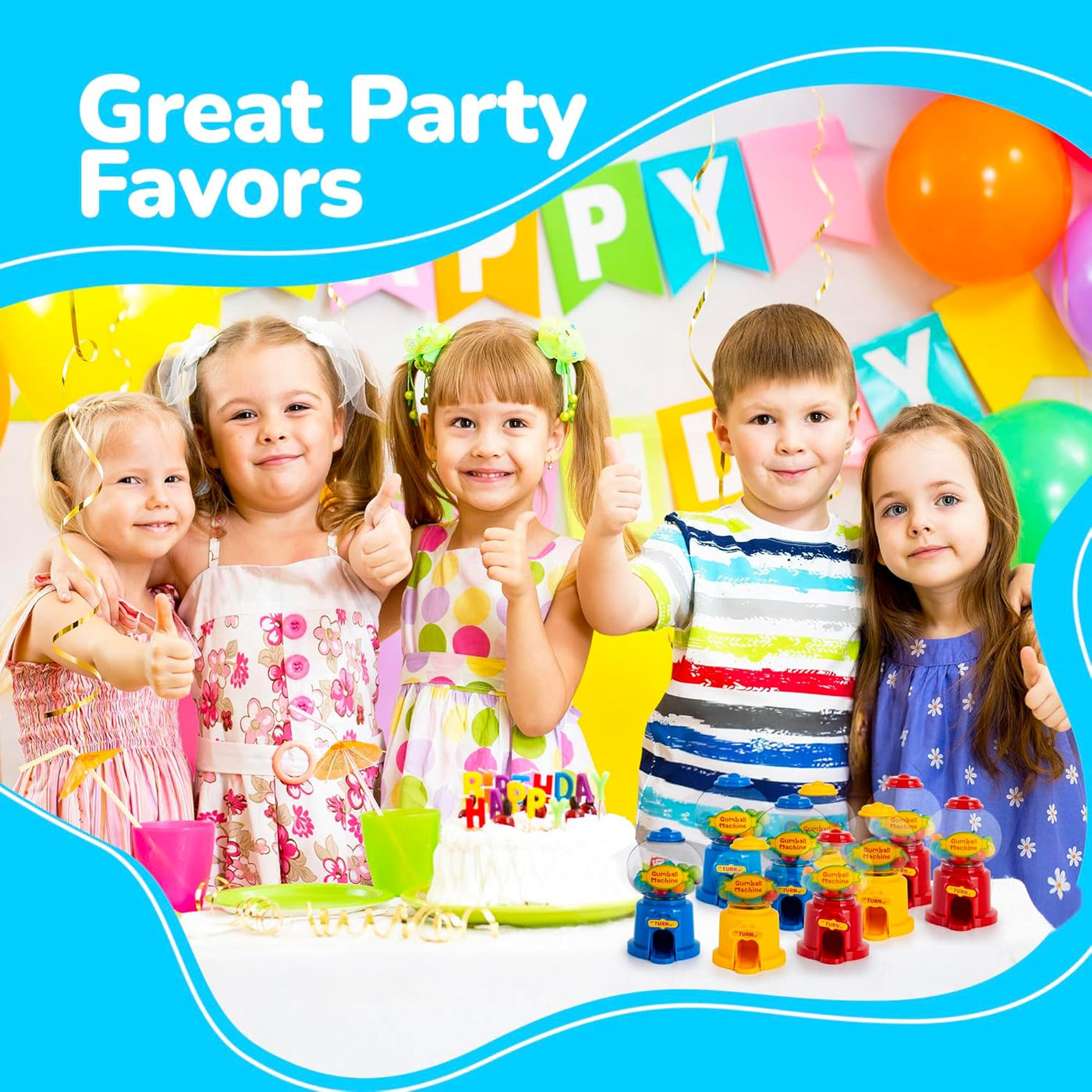 Mini Gumball Machines for Kids – Set of 12