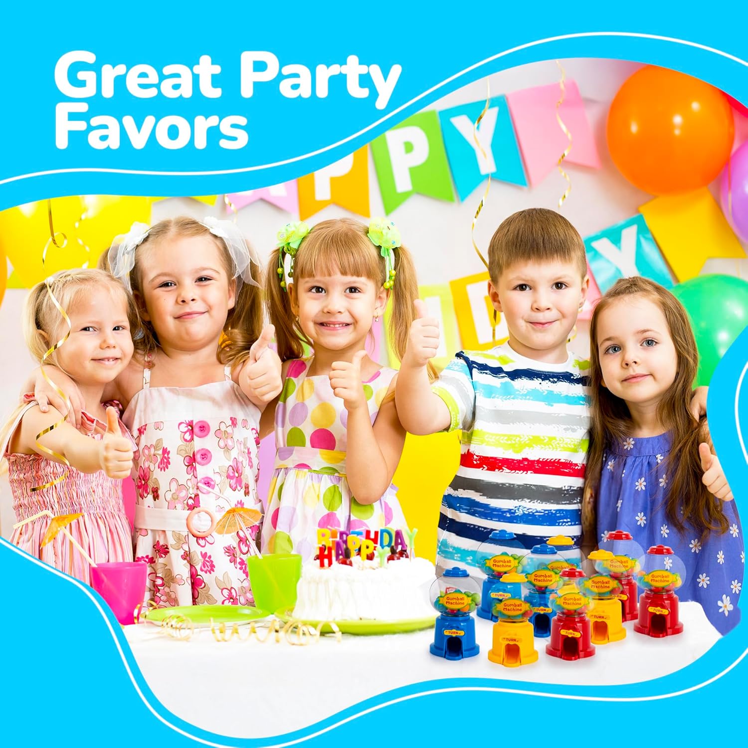 Mini Gumball Machines for Kids – Set of 12