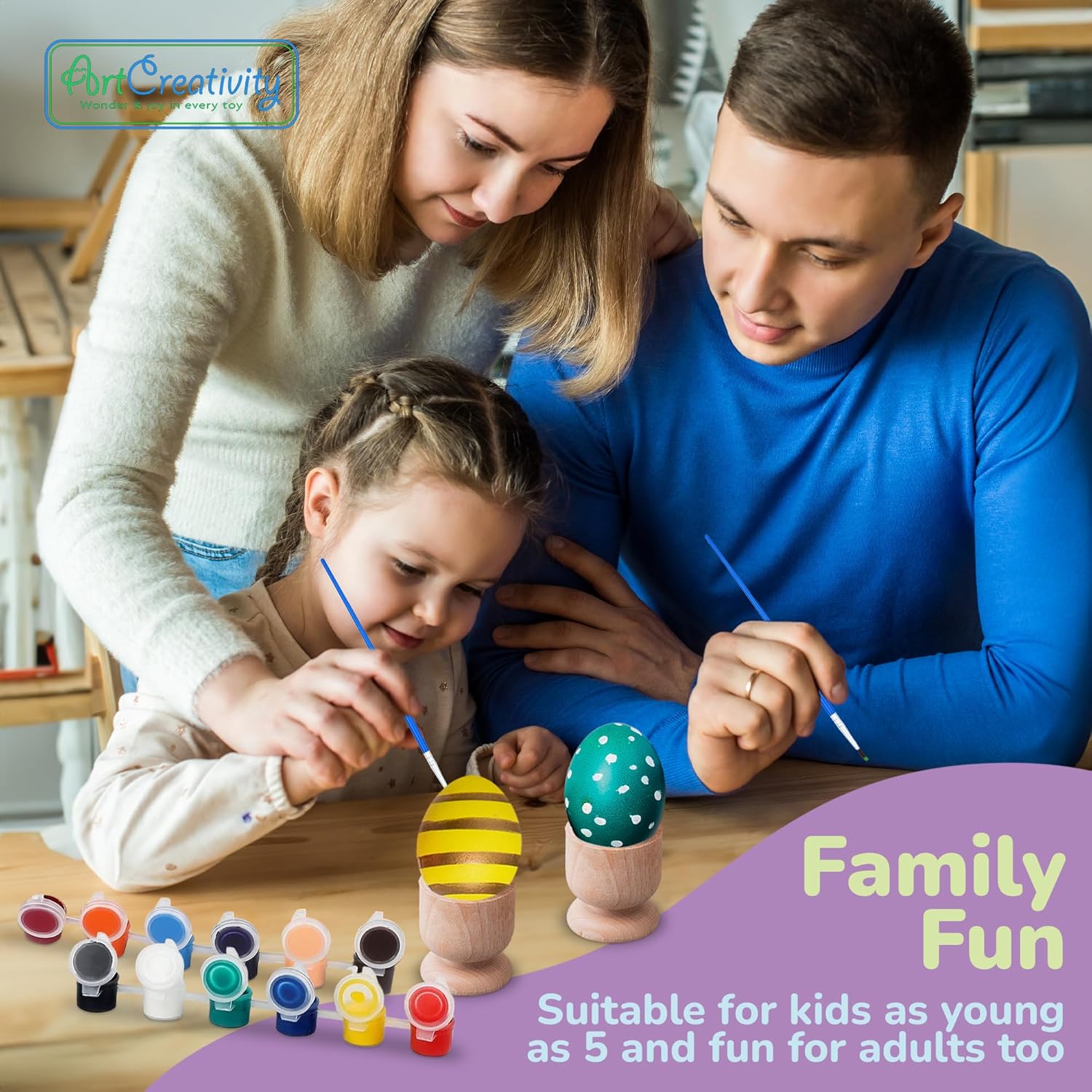 Easter Squishy Egg Painting Kit - 6 Pcs - Egg Decorating Set - Stress Relief Anxiety Craft Toy Gifts for Easter Basket Stuffers