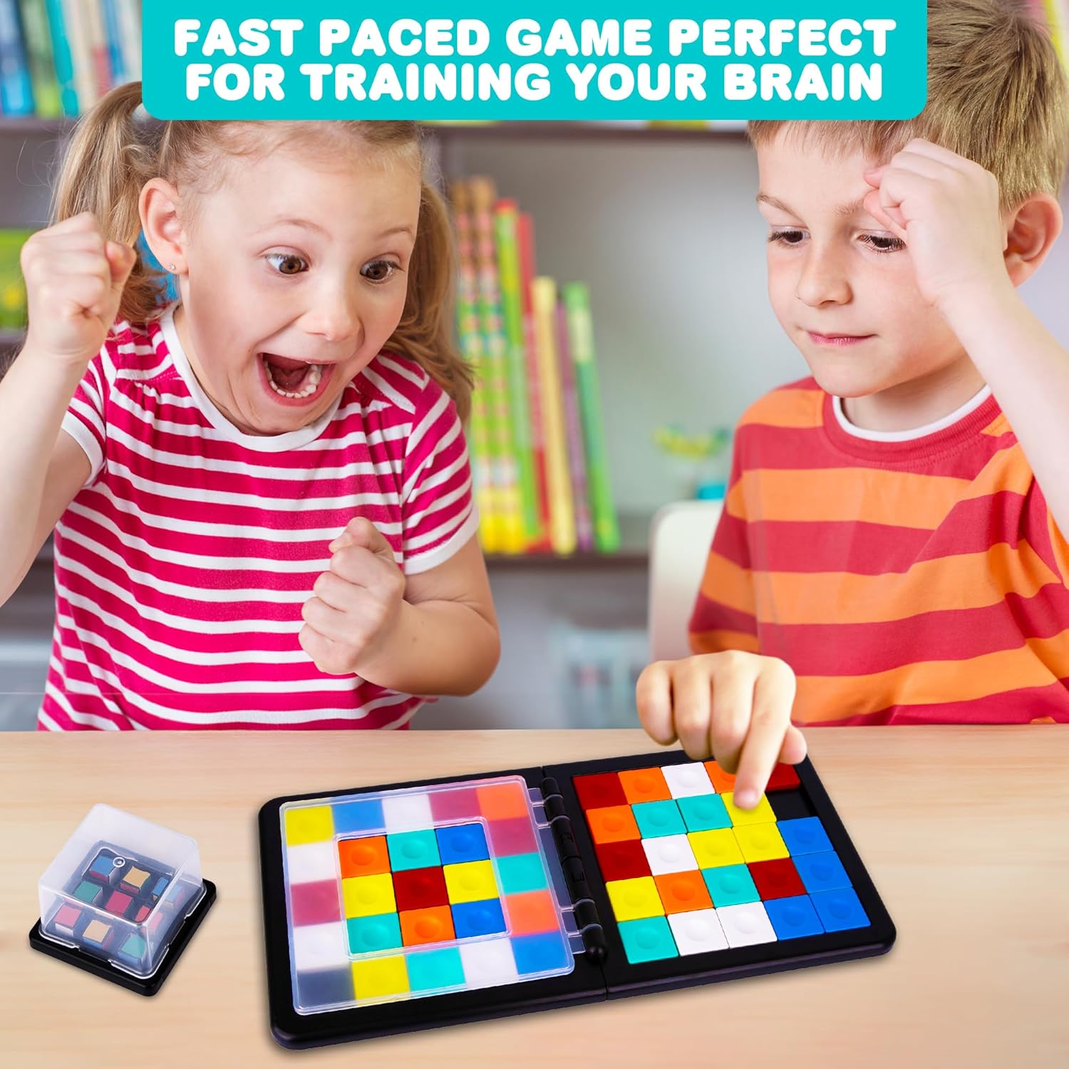 Rubix Race Puzzle Game - High-Intensity 2 Player Game for Family Game Night - A Rubix Cube Inspired Game of Fast Thinking