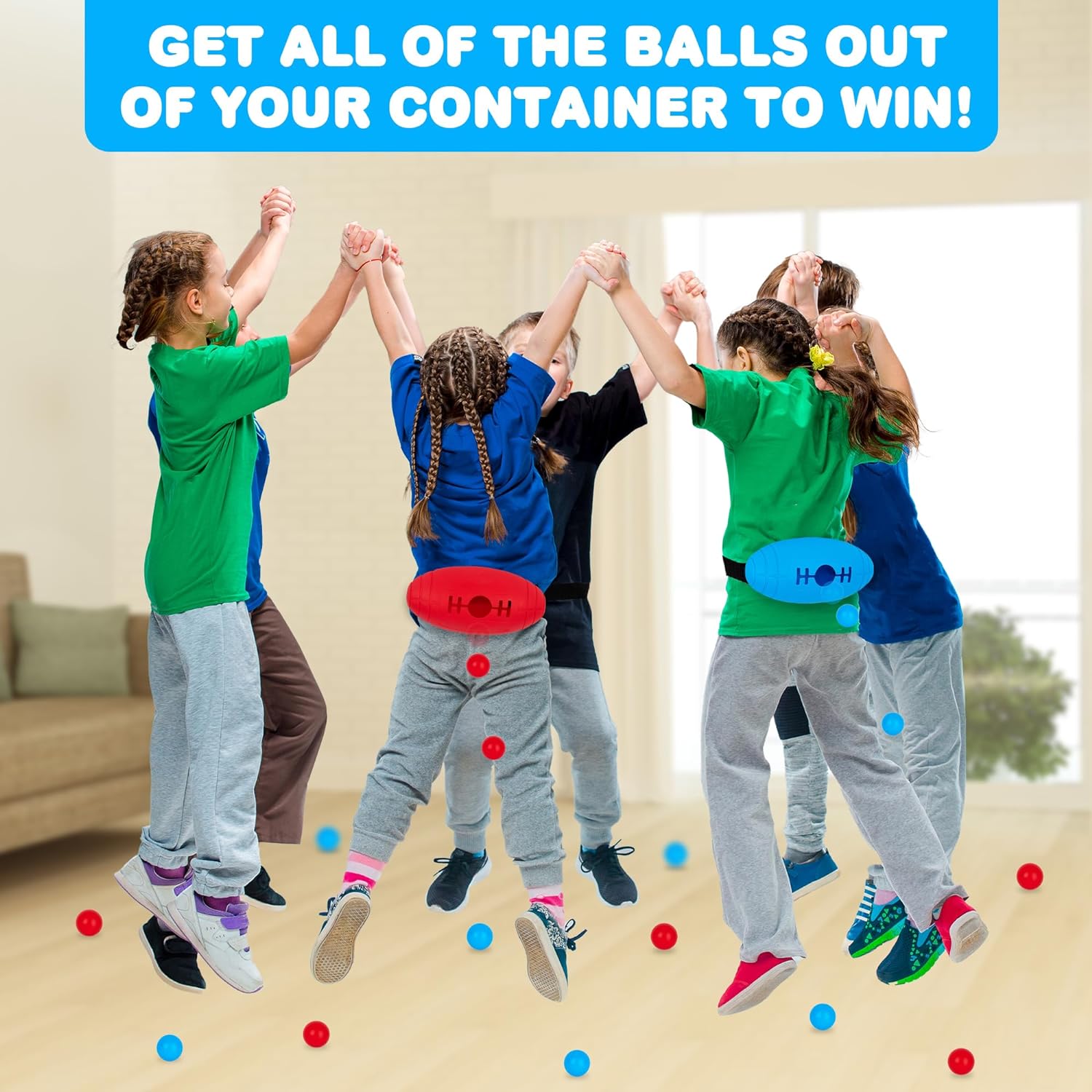 Shaking Swing Balls Game - Complete Kids Outdoor Game Set With 2 Containers and 24 Balls