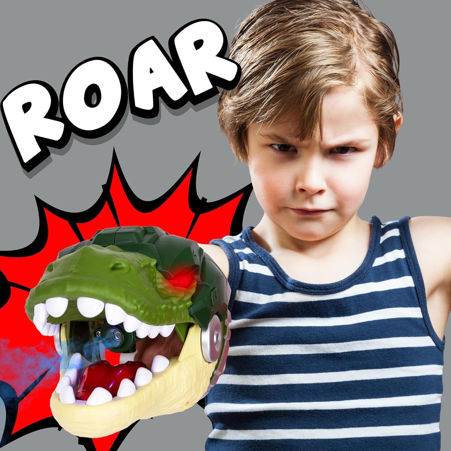 Dinosaur Glove Toy with Spray - 1 PC Dino Toy - Unique Trex Dinosaur Toy with Misting Action, Light-Up Eyes, and Roaring Sound