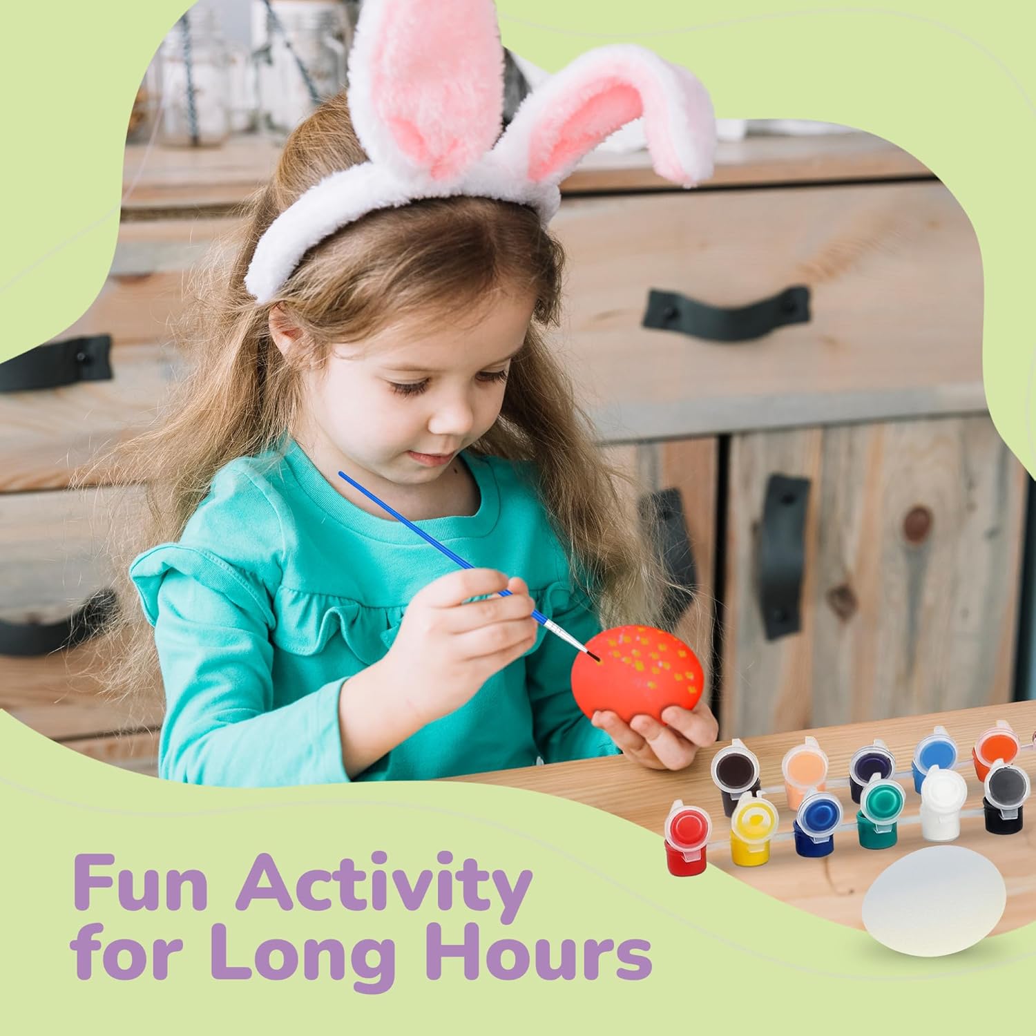 Easter Squishy Egg Painting Kit - 6 Pcs - Egg Decorating Set - Stress Relief Anxiety Craft Toy Gifts for Easter Basket Stuffers