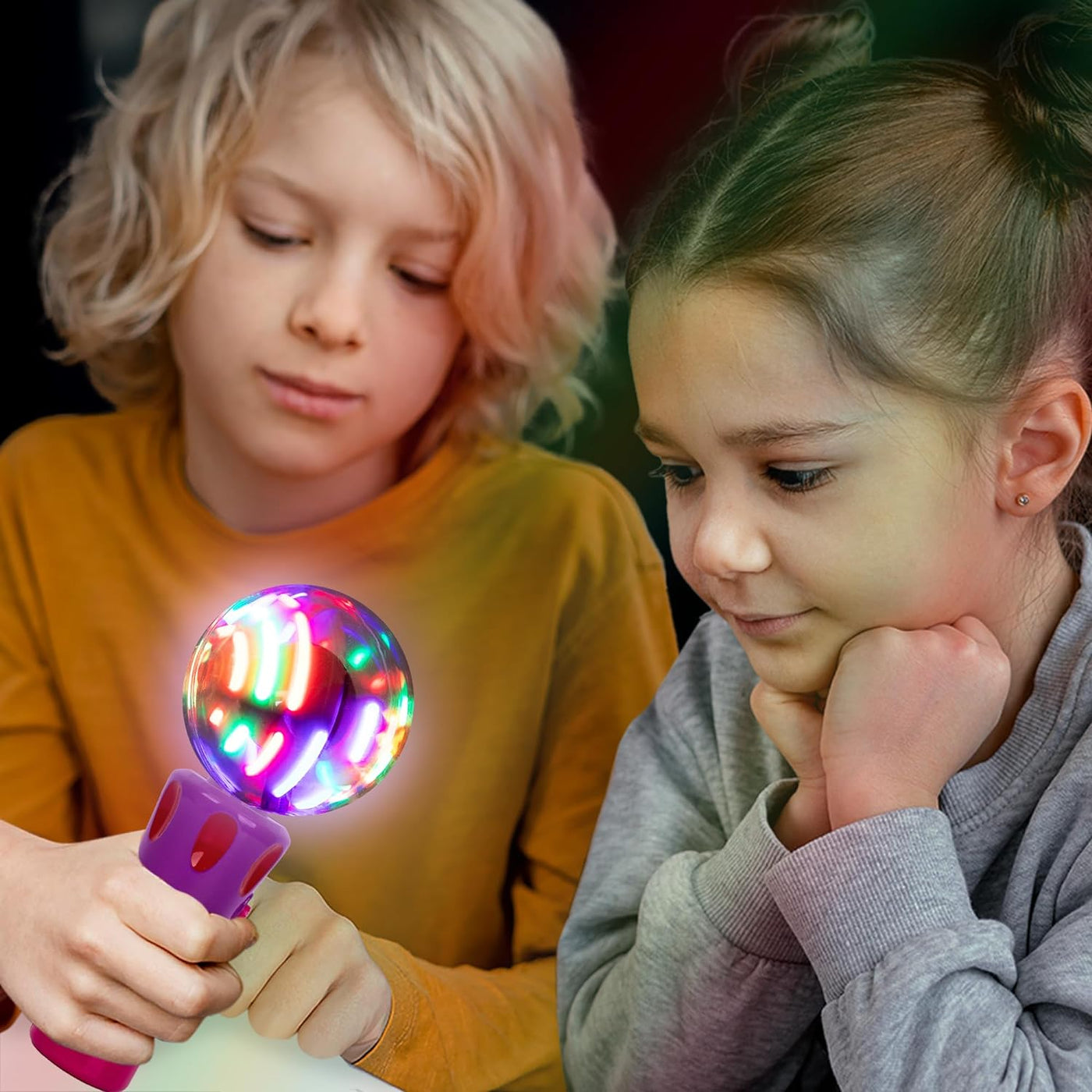 Light Up Magic Ball Wand for Kids - Flashing LED Wand for Boys and Girls - Batteries Included