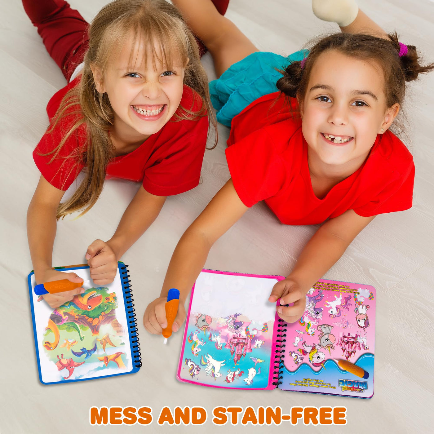 4 Pack Magic Water Coloring Books for Toddlers - Mess Free Water Art Books for Toddlers