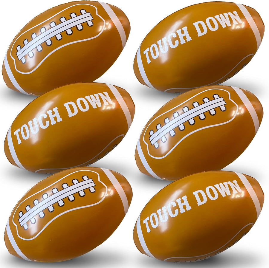 12 Pcs Inflatable Football for Football Party Decorations - Inflatable Blow Up Footballs with Touch Down Design - 12 Inches Long