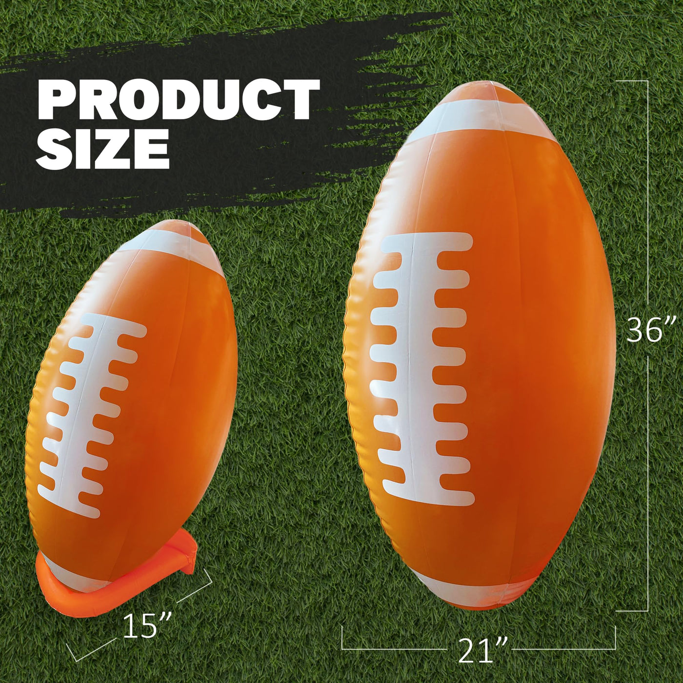 36" Giant Jumbo Inflatable Football with Tee Stand - Large Inflatable Football for Superbowl Party Decorations - Blow Up Football Decor for Tailgates