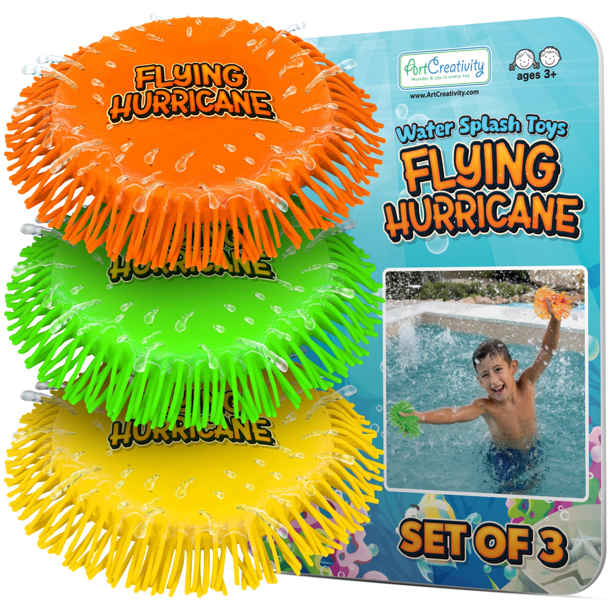 Soft Water Frisbees for Kids, Soft Sports Discs (3 Pack), Beach Water Toys & Swimming Pool Toys for Kids, Backyard Fun Toy & Outdoor Summer Games