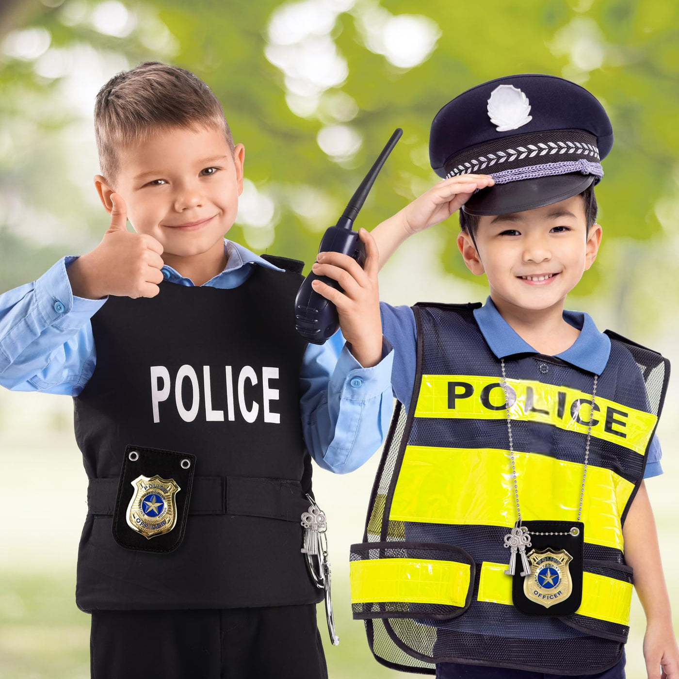 Police Badge and Toy Handcuffs - Imagination Sparking Police Toys for Kids - Detective Badge with Clip and Chain