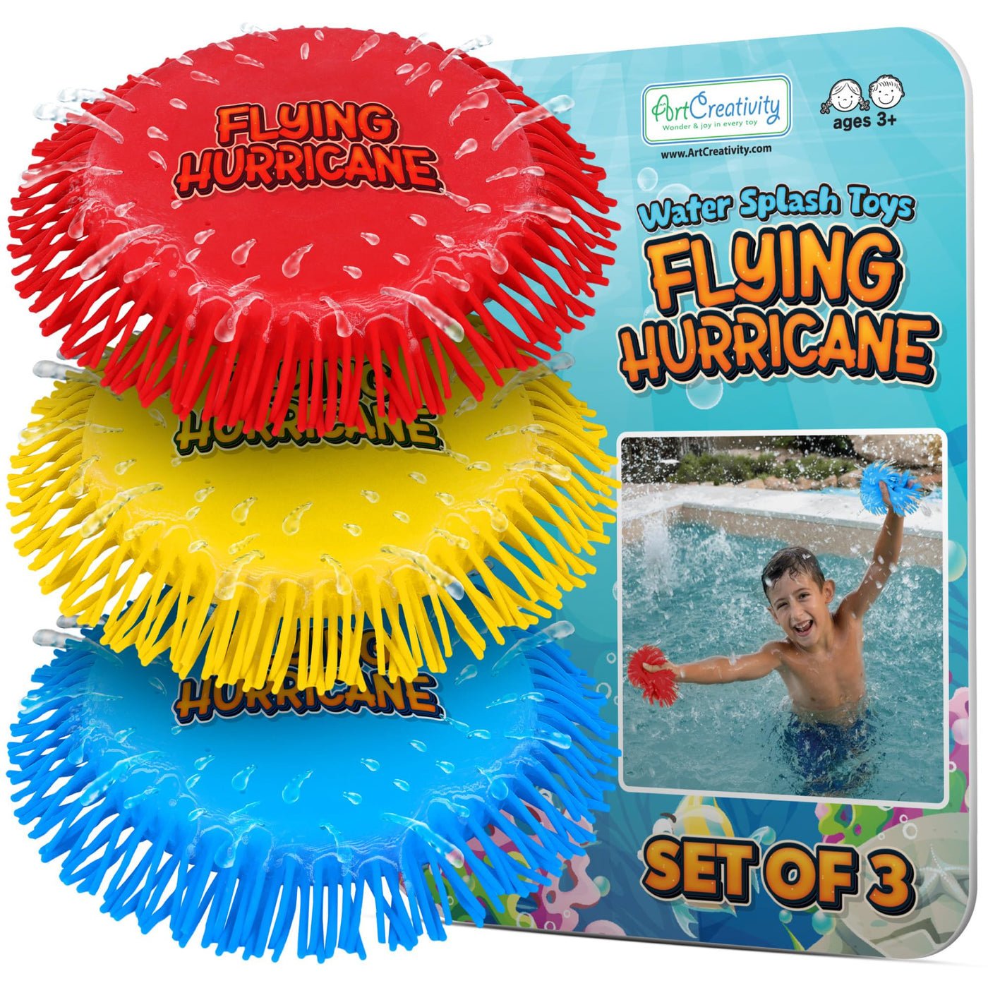 Soft Water Frisbees for Kids, Soft Sports Discs (3 Pack), Beach Water Toys & Swimming Pool Toys for Kids, Backyard Fun Toy & Outdoor Summer Games