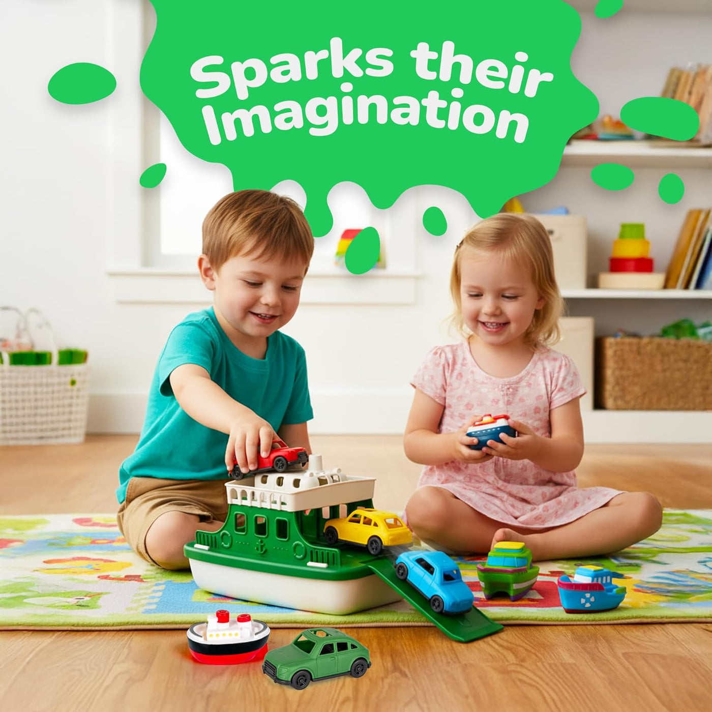 Ferry Boat Bath Toy for Toddlers - 9 Pcs