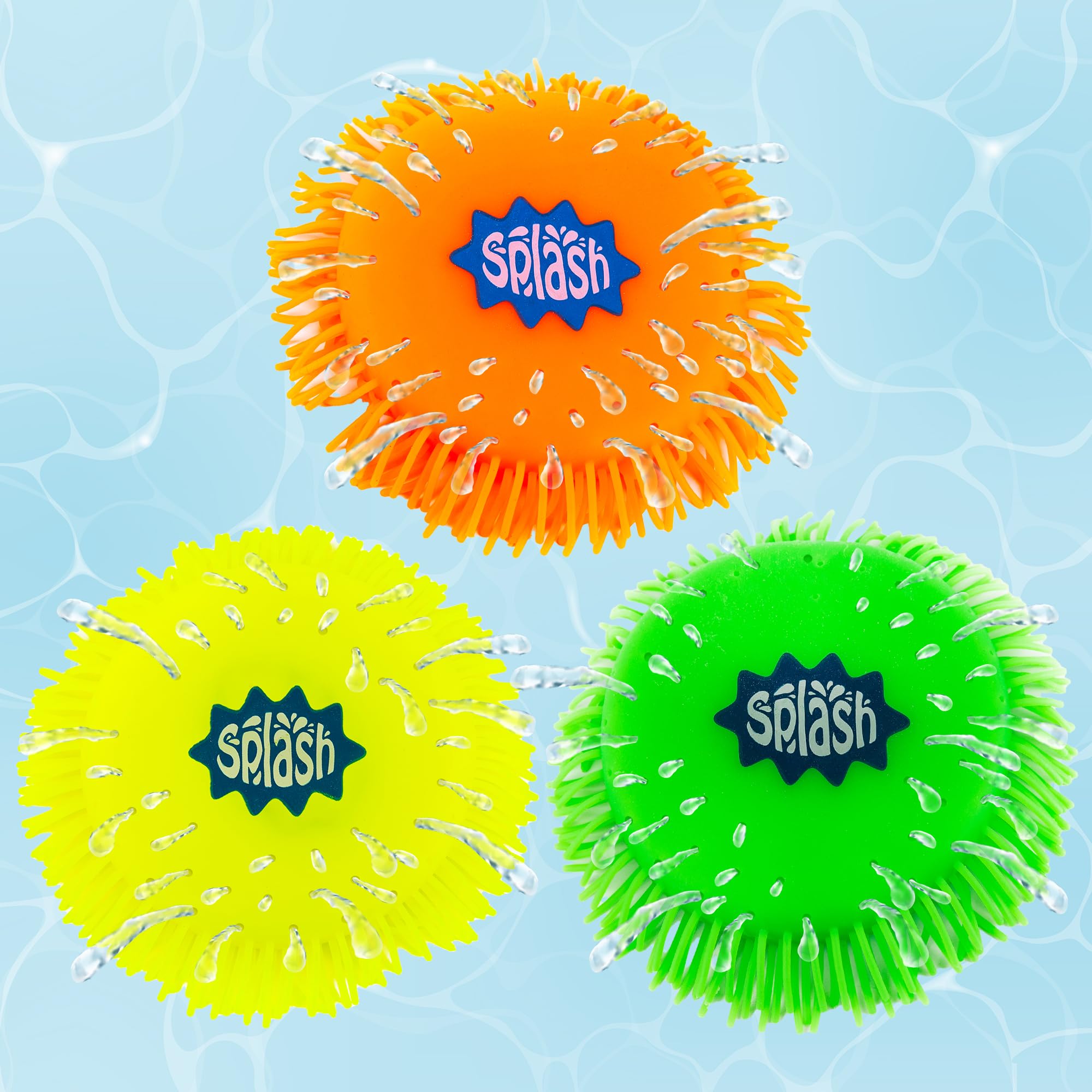 Octopus Water Balls, Set of 6, Rubber Kids’ Bath Toys, Sensory Stress Relief Pool Toys for Kids