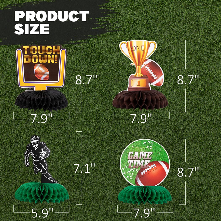 Football Centerpieces for Table - Set of 10 - Superbowl Football Party Table Centerpiece Decoration - Super Bowl Football Table Party Supplies - Football Birthday Party Centerpiece Decor