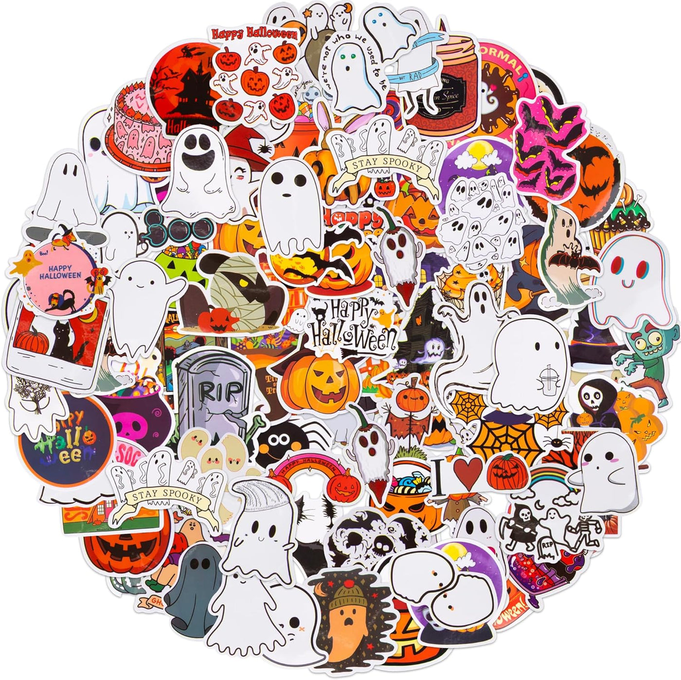 Halloween Stickers for Kids - 100 PC Bulk Halloween Sticker Assortment - Spooky Halloween Stickers with 100 Unique Designs