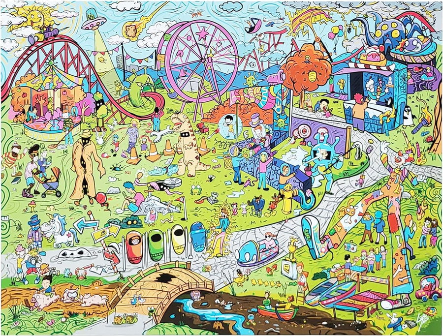 Carnival Themed 1000 Piece Jigsaw Puzzle - 1000 Piece Puzzle with Search and Find Challenge