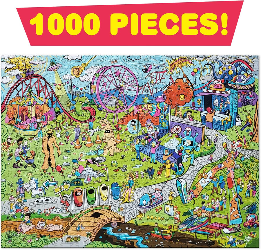 Carnival Themed 1000 Piece Jigsaw Puzzle - 1000 Piece Puzzle with Search and Find Challenge