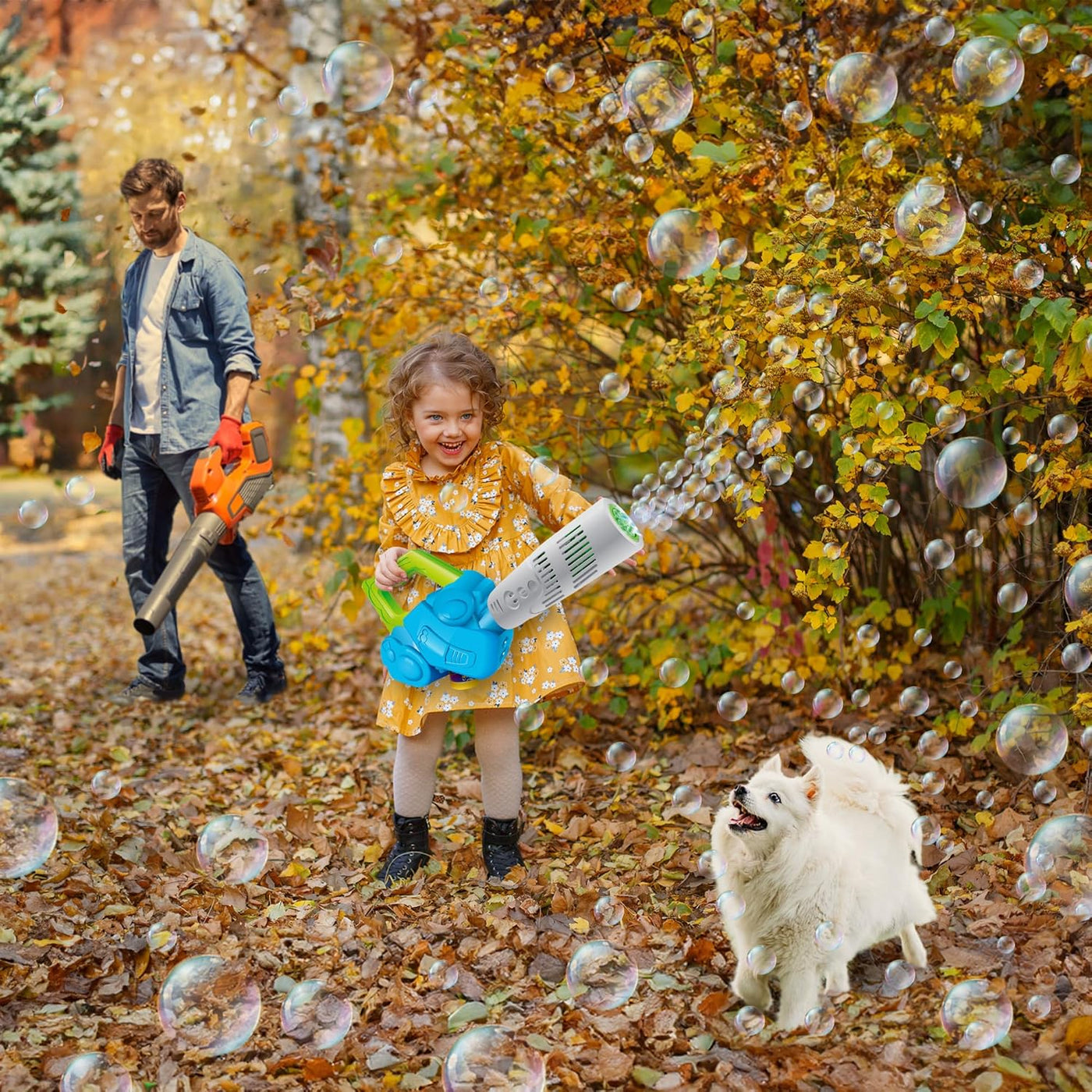 Bubble Leaf Blower for Toddlers, Kids Outdoor Bubble Blower Machine