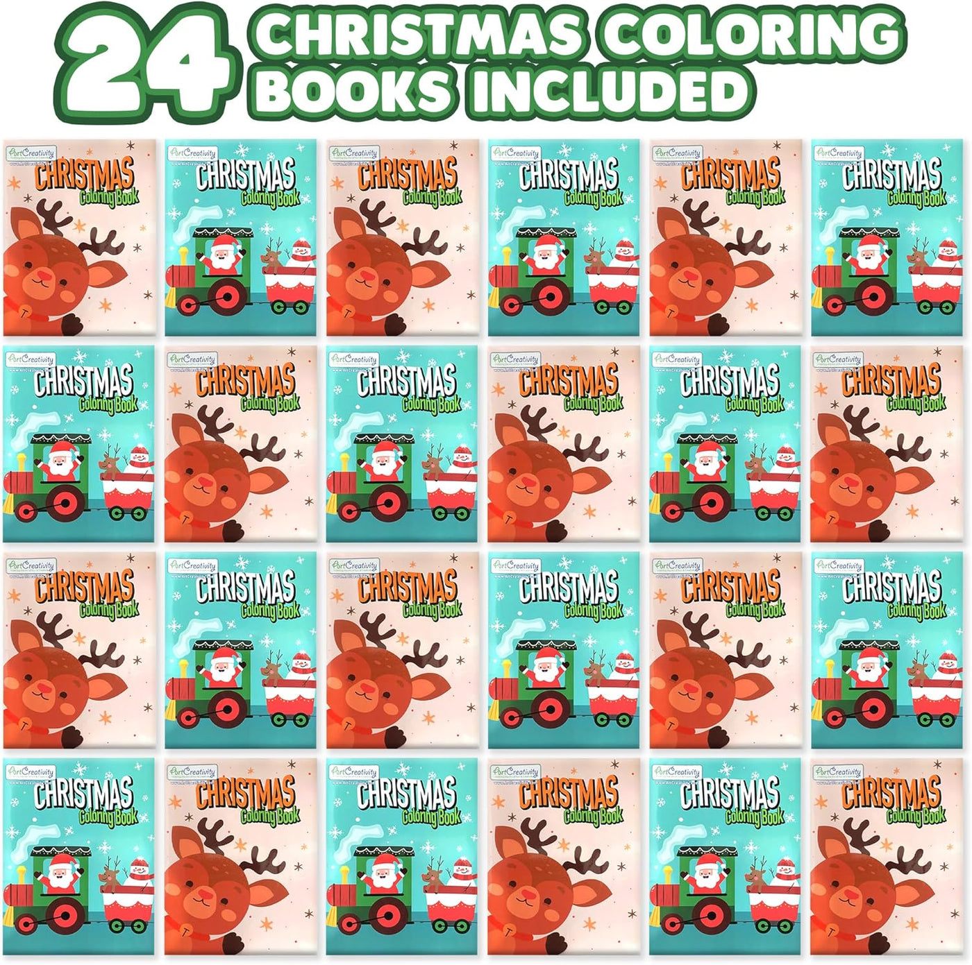 ArtCreativity Christmas Coloring Books for Kids, Pack of 24, 8.25 Inch x 11 Inch Big Booklets, Fun Christmas Treats Prizes, Favor Bag Fillers, Birthday Party Supplies, Art Gifts for Boys and Girls