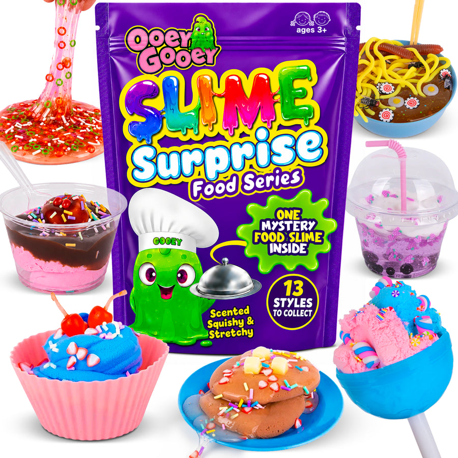 Ooey Gooey Slime Surprise Slime Kit Surprise Toys for Kids – Mystery Food Slime Toys for Girls Ages 6-8, Scented Stretchy Slime - 1 Pack