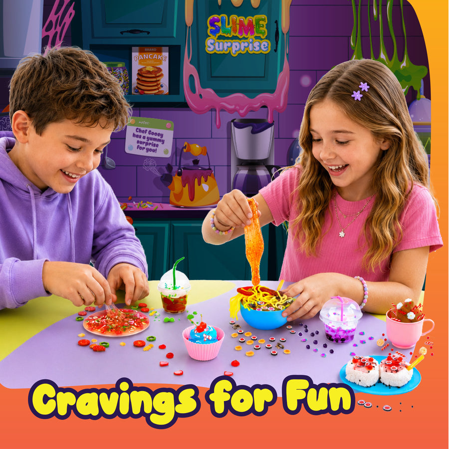 Ooey Gooey Slime Surprise Slime Kit Surprise Toys for Kids – Mystery Food Slime Toys for Girls Ages 6-8, Scented Stretchy Slime - 1 Pack
