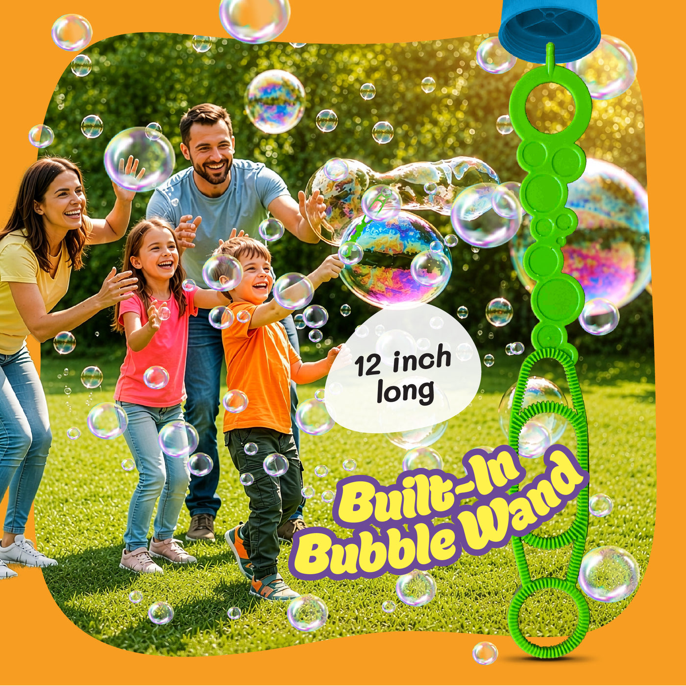 Hoopi RTU Bubbles Solution Bottle with Wand for Kids - Half Gallon Bubble Solution - Pink Bottle