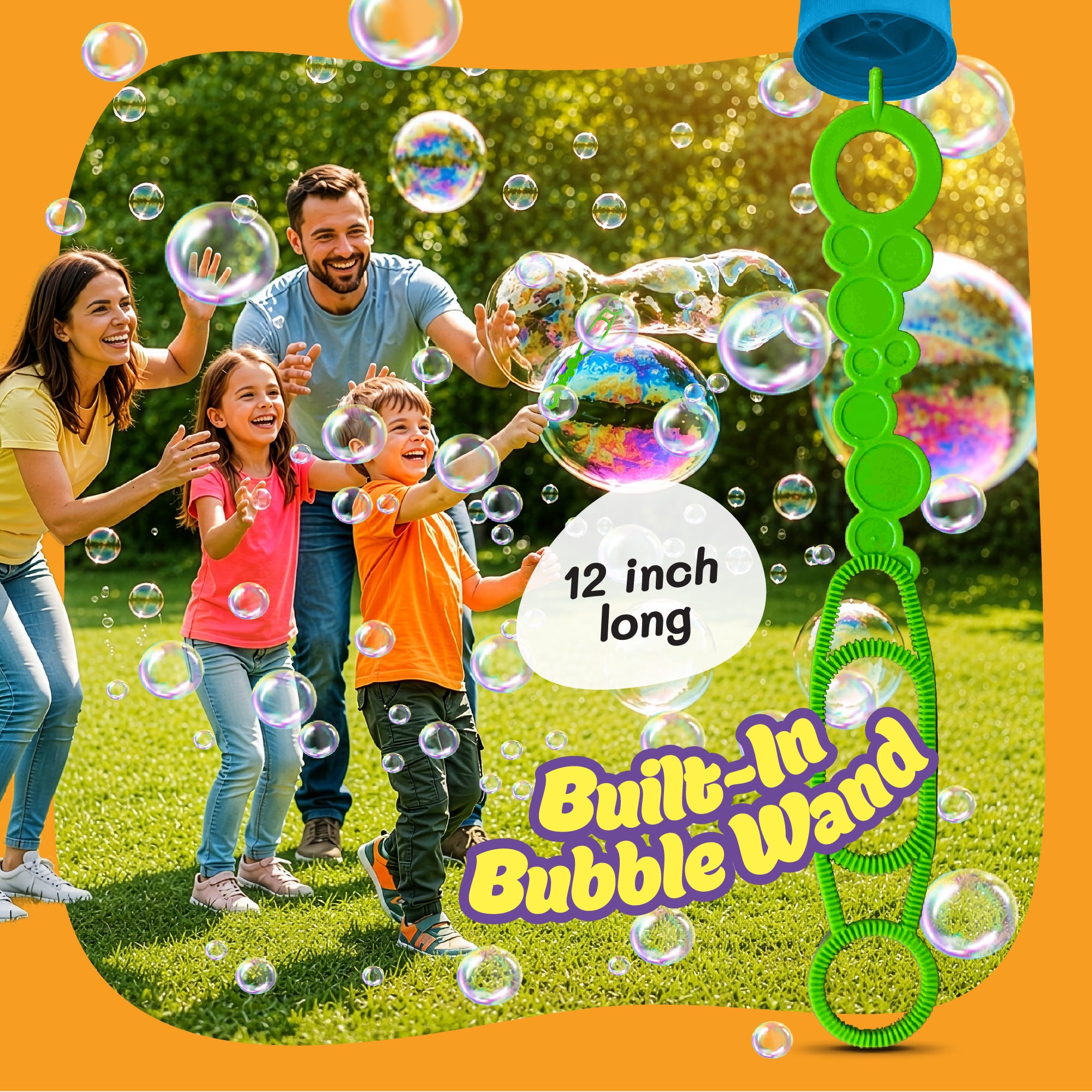 Hoopi RTU Bubbles Solution Bottle with Wand for Kids - Half Gallon Bubble Solution - Pink Bottle