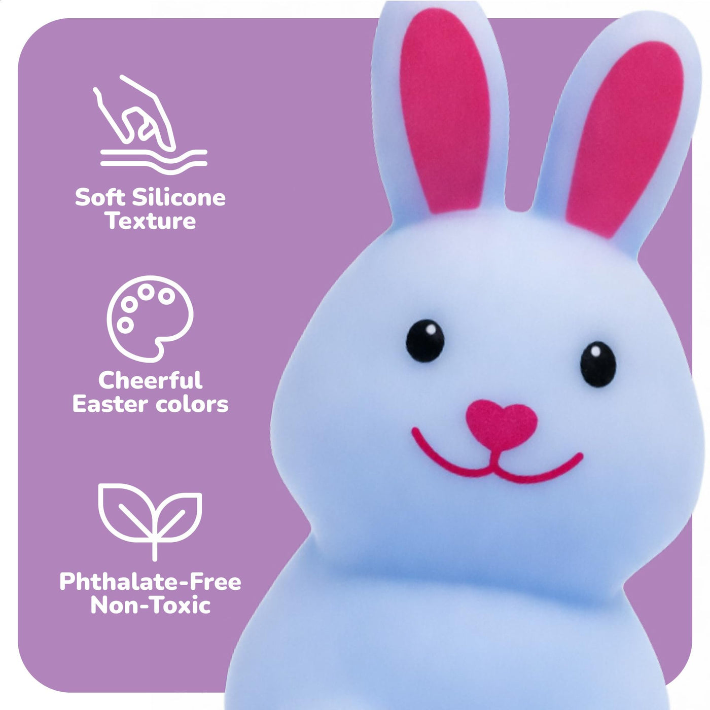 Easter Mold Free Bath Toys - Set of 6 - Moisture Free No Hole BathtubToy for Infant Ages 3 6 12 18 - Include Bunnies, Carrot, Sheep, a Chick in  Egg - Easter Basket Stuffers