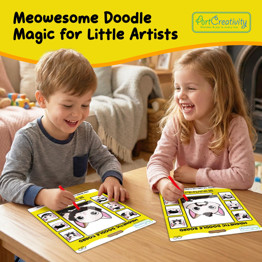 Magnetic Doodle Cat Face - 2 Pack