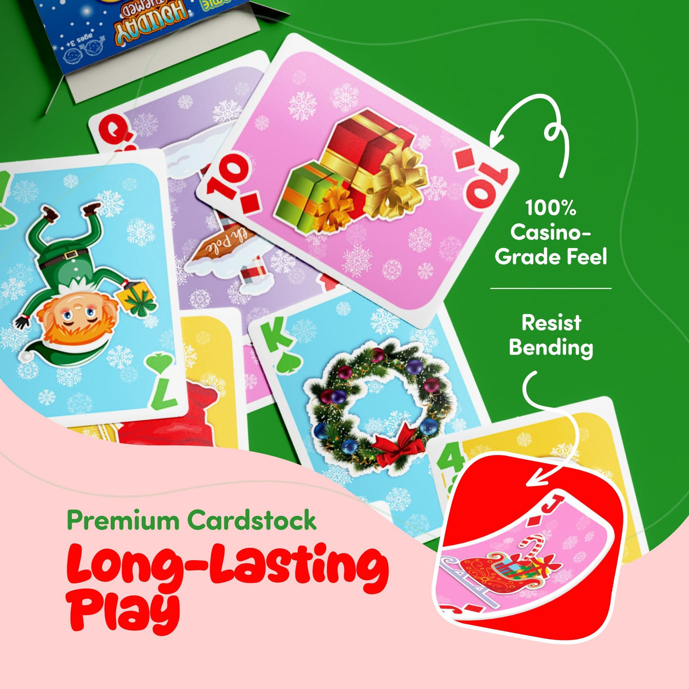 Christmas Go Fish Playing Cards Games for Kids - Deck of 52