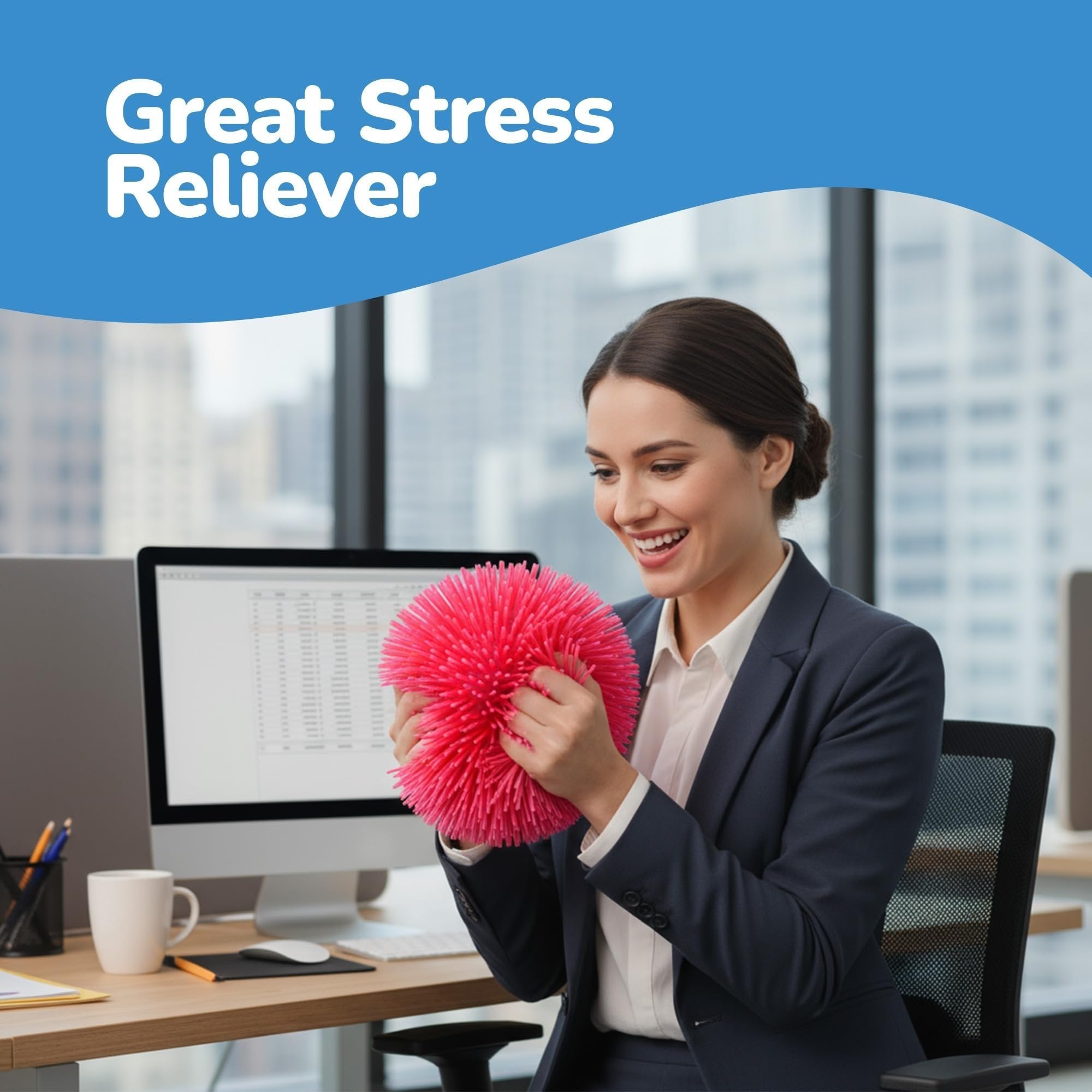 Tie Dye Puffer Ball with Hanging Loop, 6 Inch