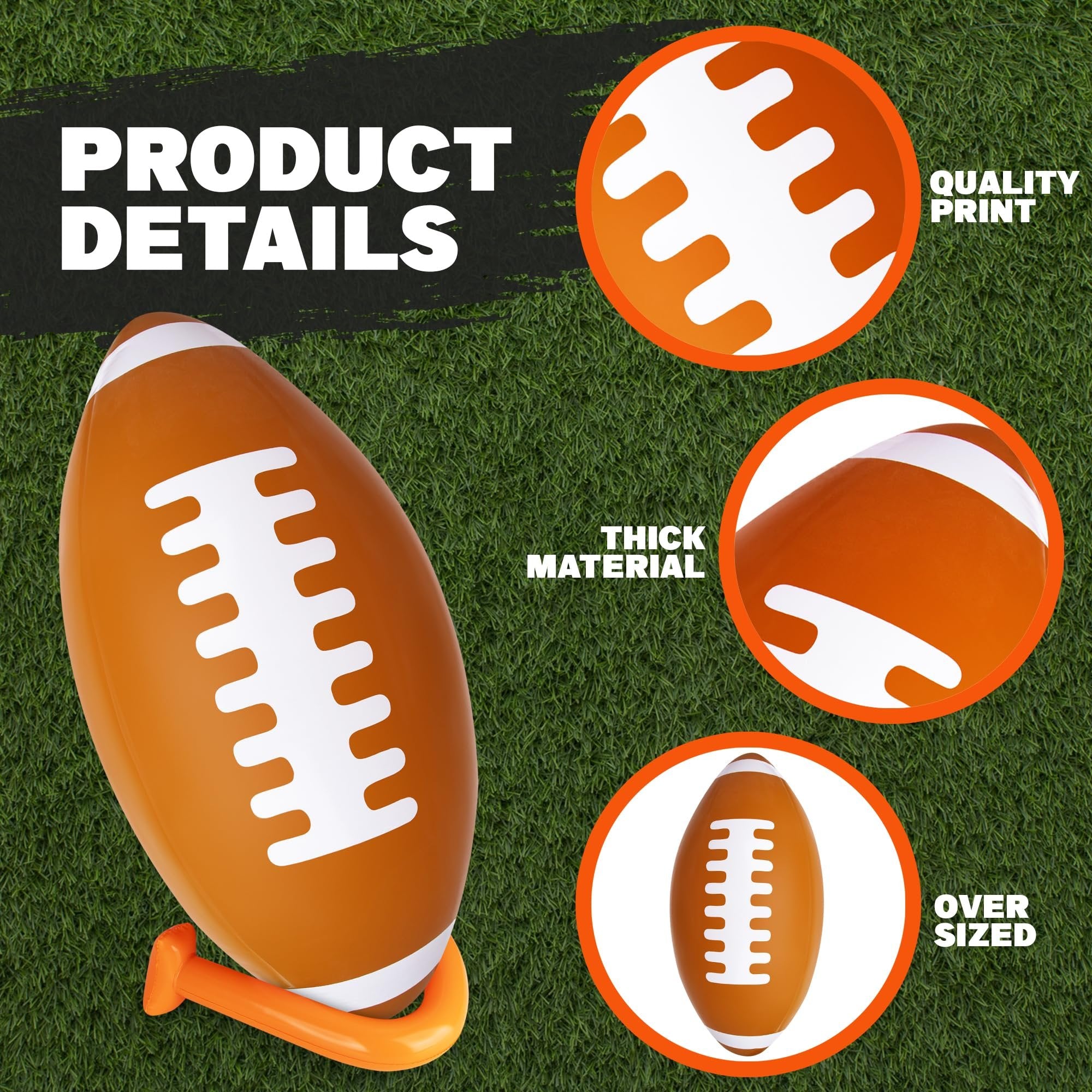 36" Giant Jumbo Inflatable Football with Tee Stand