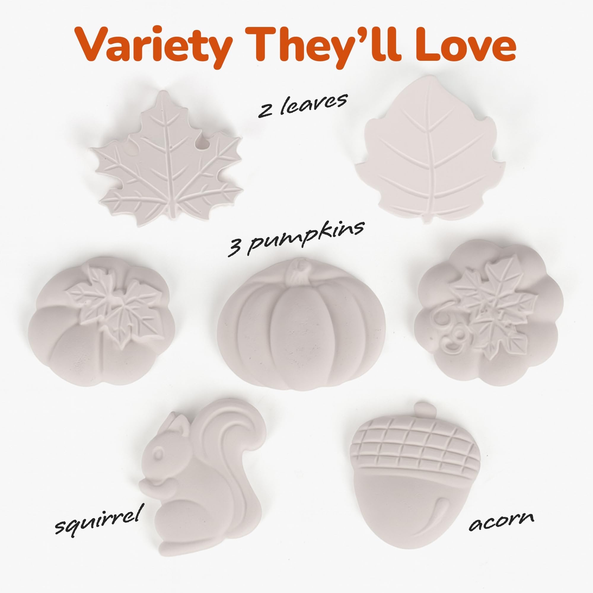 ArtCreativity Thanksgiving Ceramic Painting Craft - 7 Pack - Kids Fall Crafts Includes 6 Ceramic Figures, 8 Paint Set, 2 Brushes, 6 Adhesive Magnet - DIY Thanksgiving Paint Activity for Toddlers 3-8