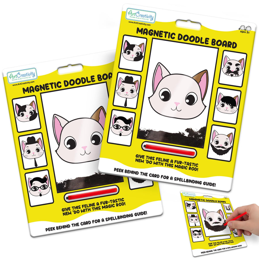 Magnetic Doodle Cat Face - 2 Pack