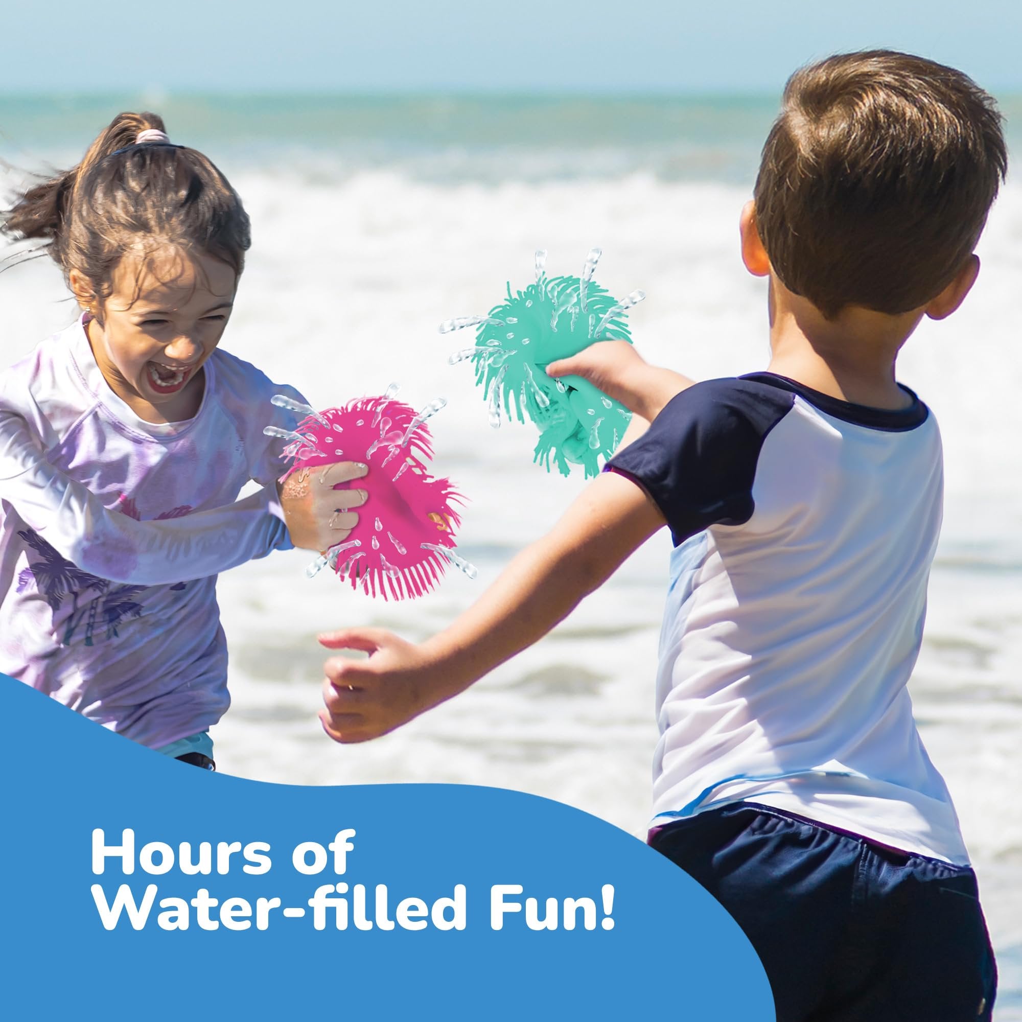 Splash Water Flying Disc Toys, Set of 3, Water Splashing Flying Discs for Kids in 3 Bright Colors