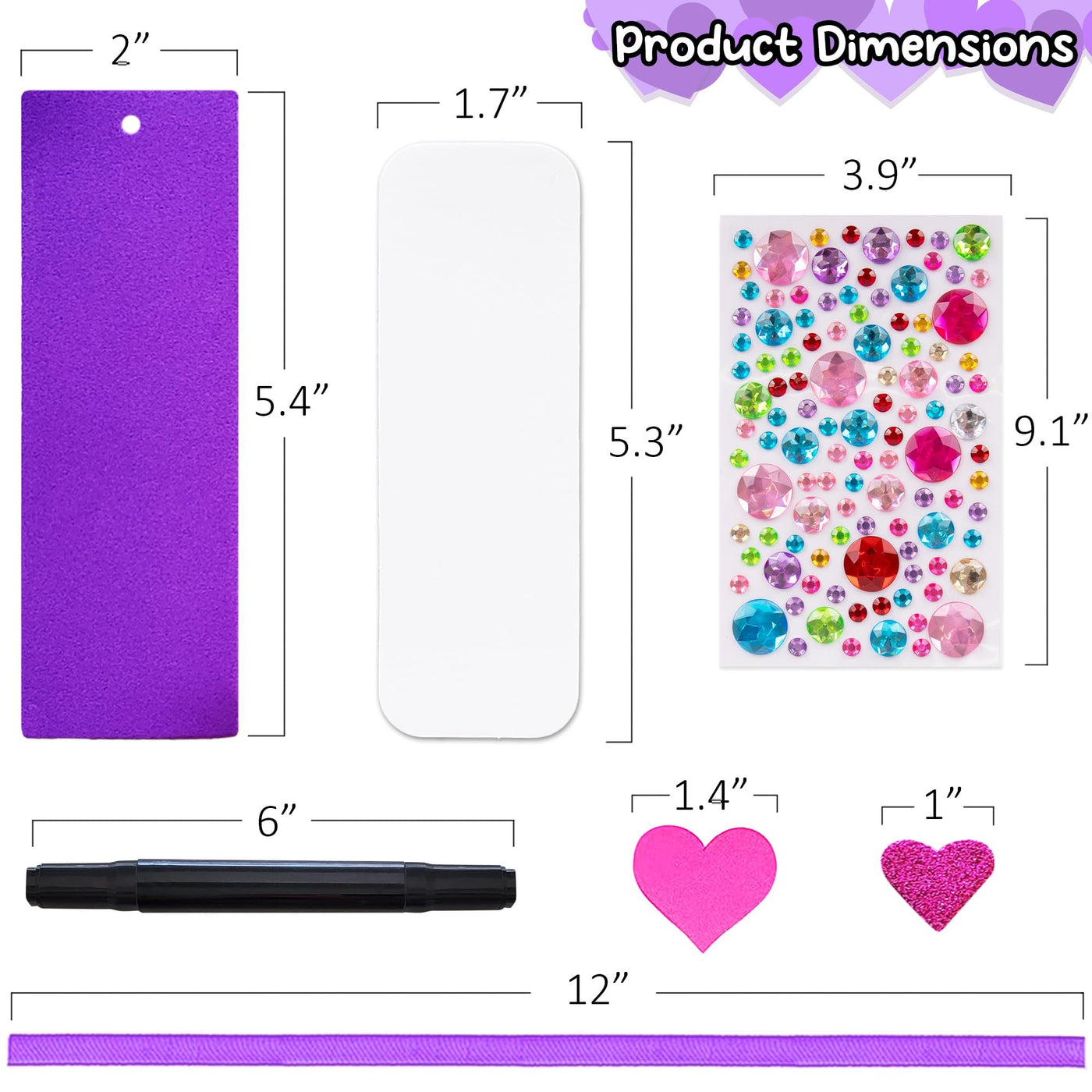 ArtCreativity 314 PCS Valentine’s Day Bookmark Craft Kit - Makes 24 Bookmarks