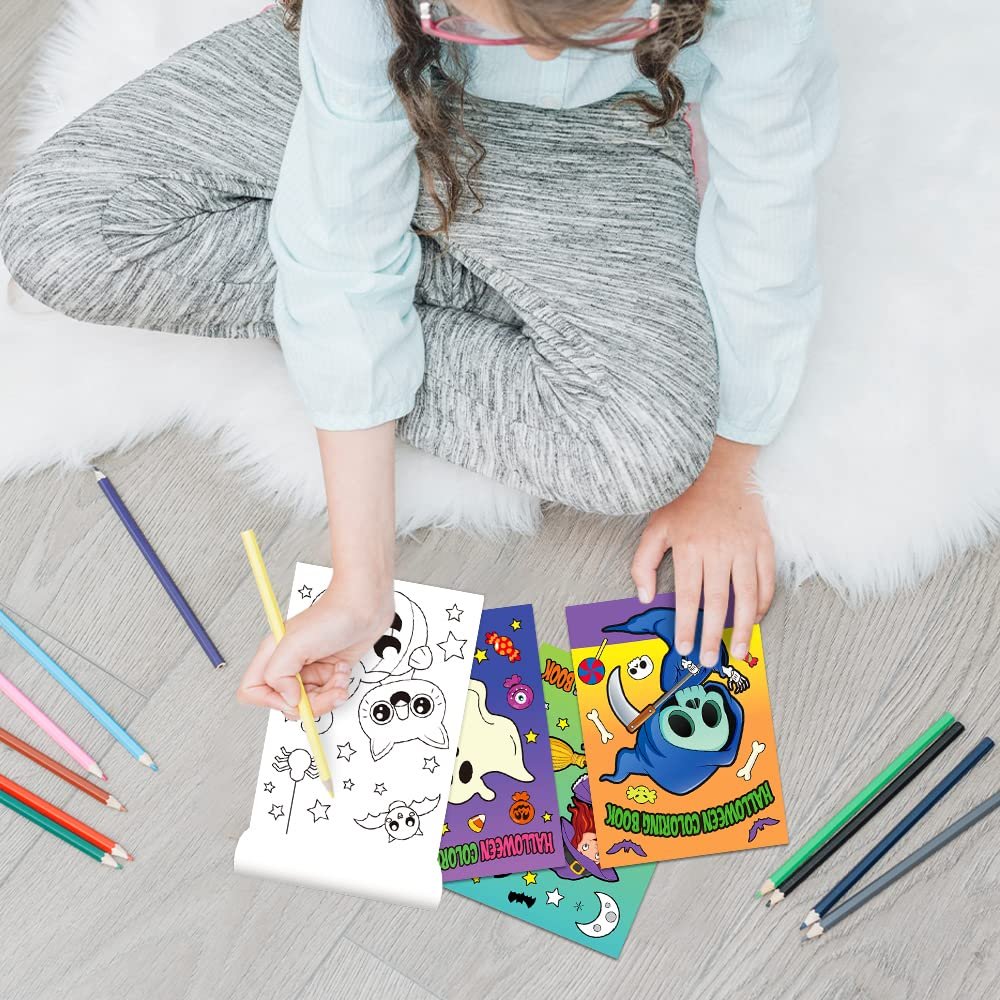 ArtCreativity Halloween Coloring Books for Kids, Pack of 20, 5 x 7 Mini Booklets, Halloween Treats, Favor Bag Fillers, Birthday Party Supplies, Art Gifts for Boys and Girls