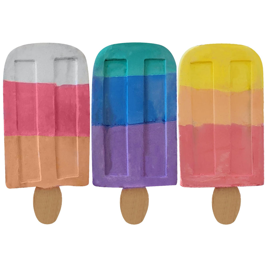 Popsicle Sidewalk Chalk Set – 3 Washable, Non-Toxic Chalks for Kids’ Outdoor Art & Play