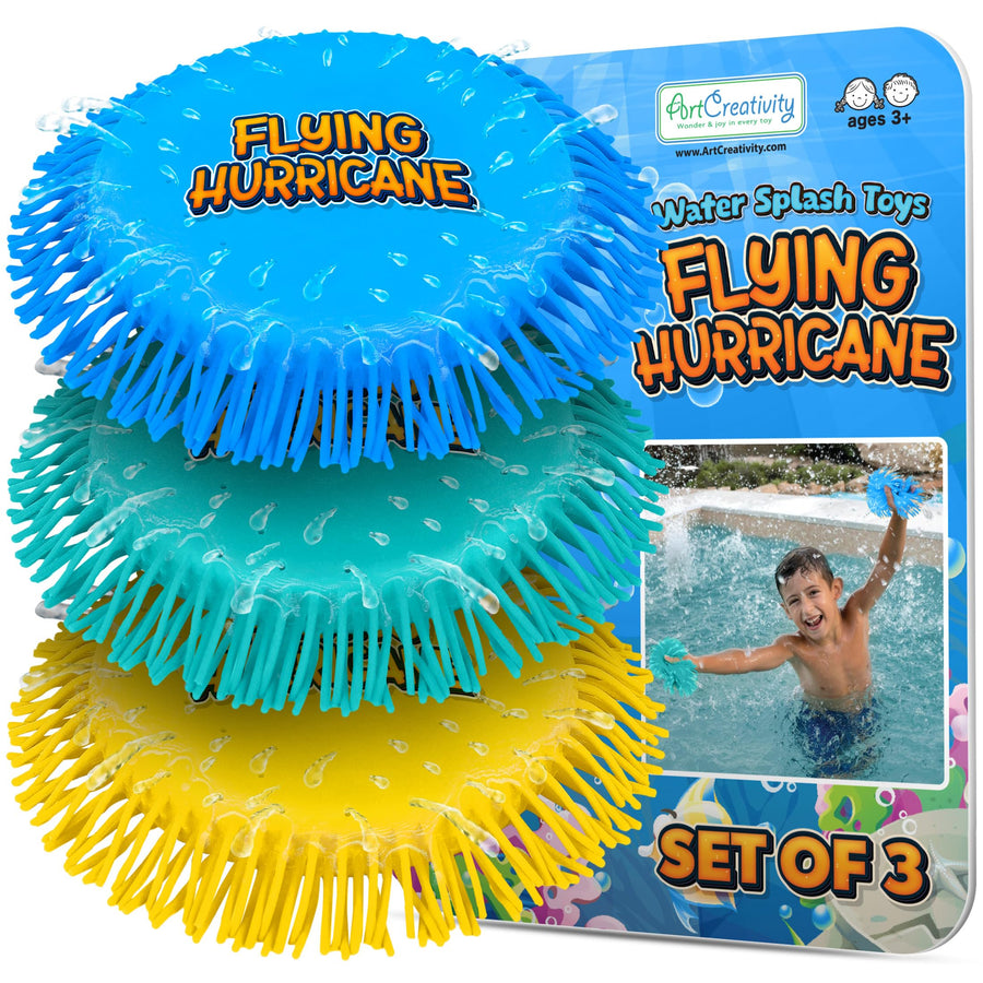 Splash Water Flying Disc Toys, Set of 3, Water Splashing Flying Discs 3 Bright Colors