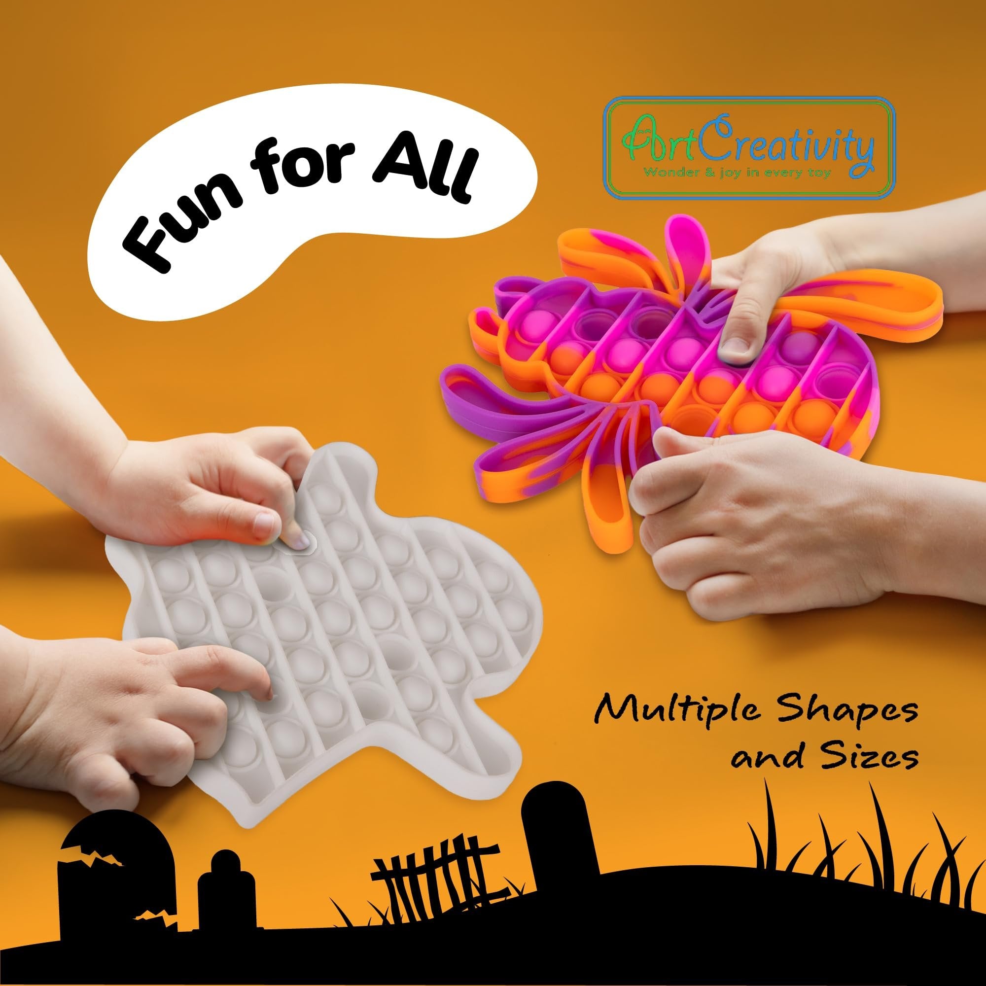 Halloween Poppers - 4 Pack - Halloween Pop Its Sensory Fidget Toys