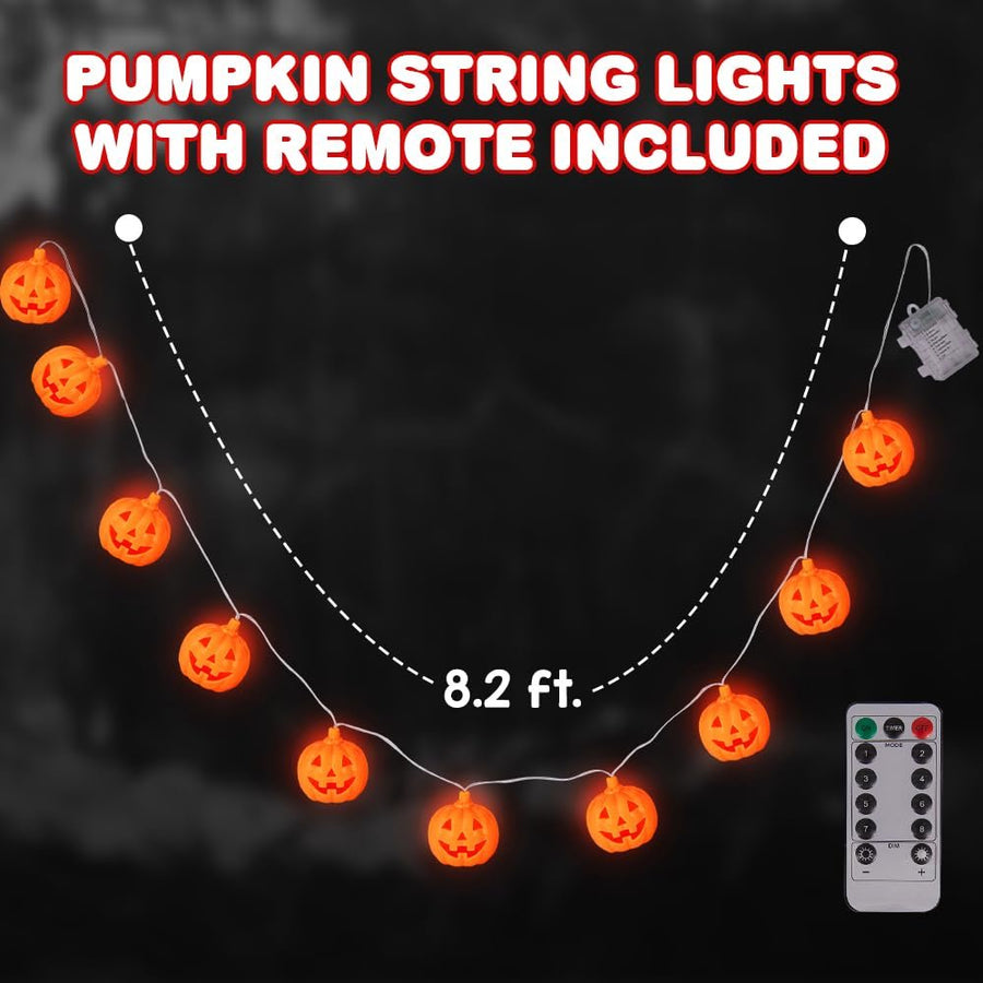 Halloween Pumpkin String Lights with Remote - 20 LED
