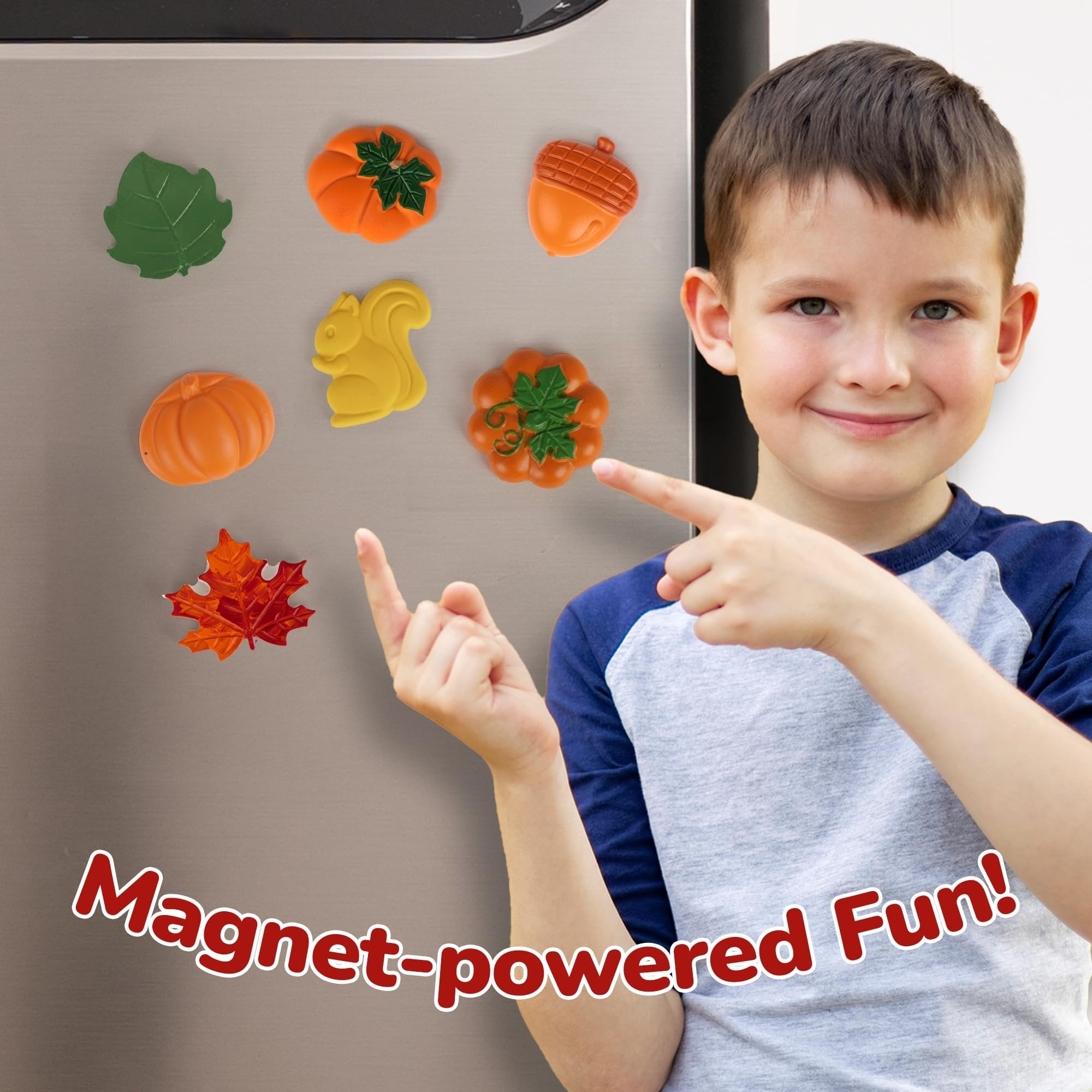 ArtCreativity Thanksgiving Ceramic Painting Craft - 7 Pack - Kids Fall Crafts Includes 6 Ceramic Figures, 8 Paint Set, 2 Brushes, 6 Adhesive Magnet - DIY Thanksgiving Paint Activity for Toddlers 3-8