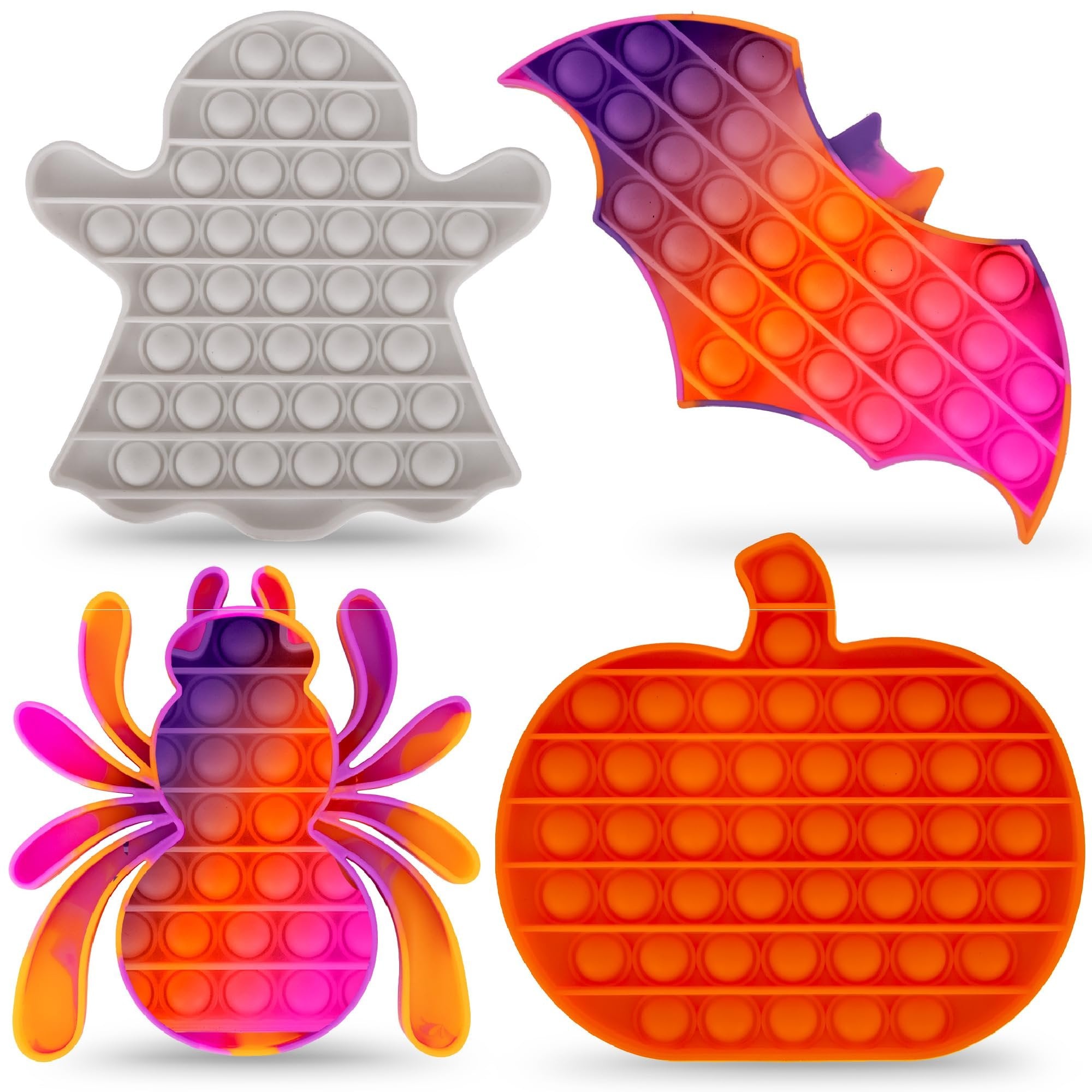 Halloween Poppers - 4 Pack - Halloween Pop Its Sensory Fidget Toys